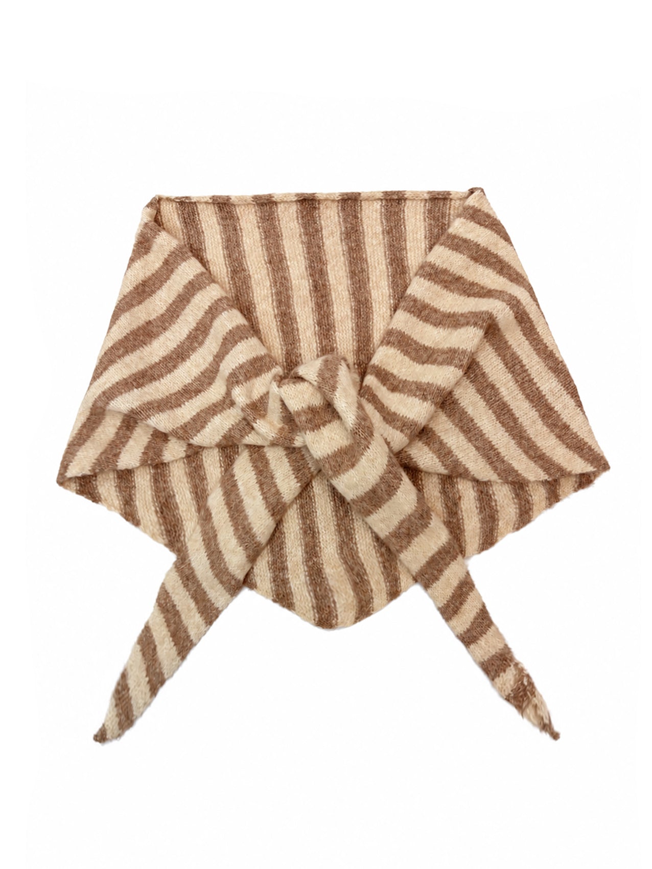 SF26120-380 Soft Stripes Print Knit Triangle Scarf