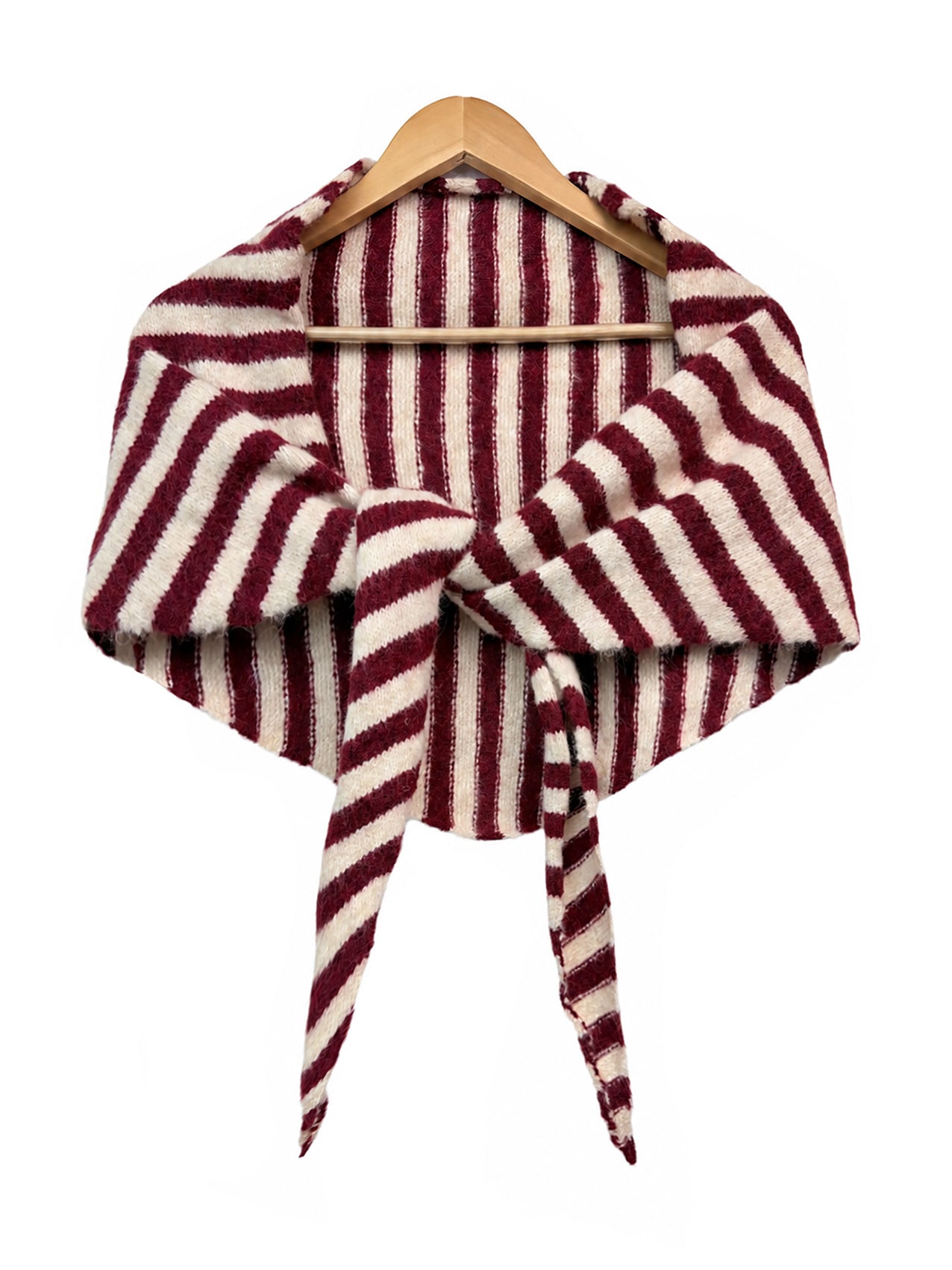 SF26120-380 Soft Stripes Print Knit Triangle Scarf