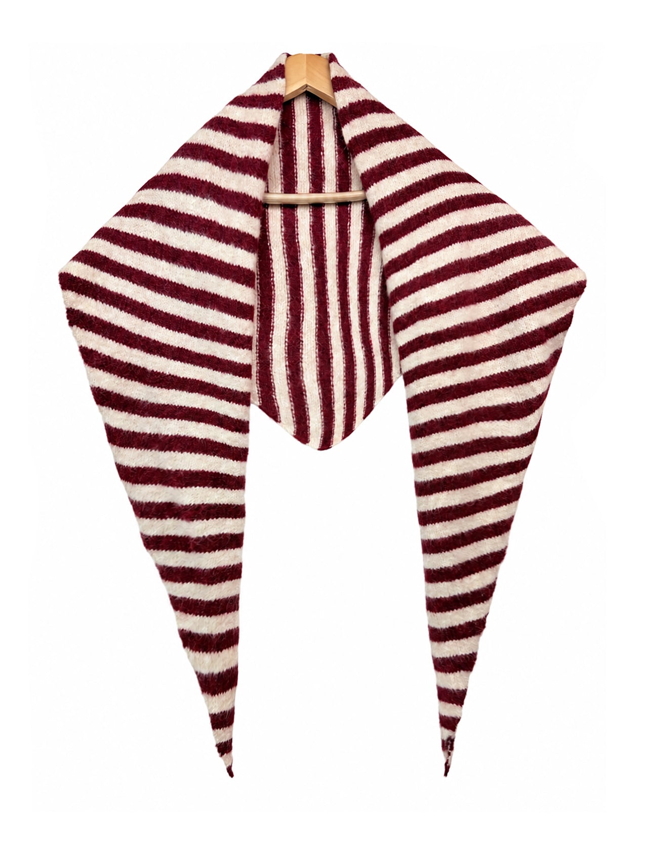 SF26120-380 Soft Stripes Print Knit Triangle Scarf