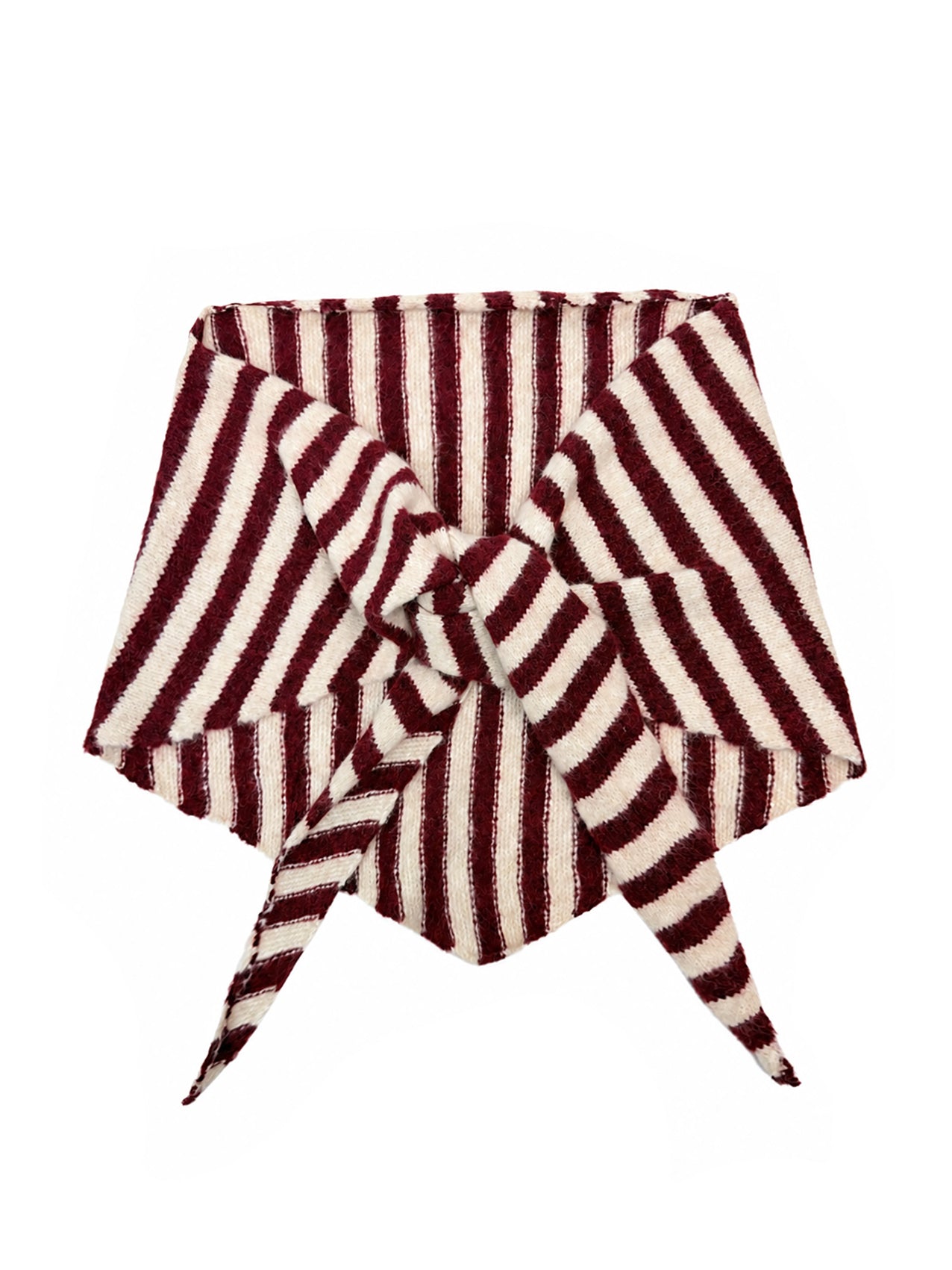 SF26120-380 Soft Stripes Print Knit Triangle Scarf