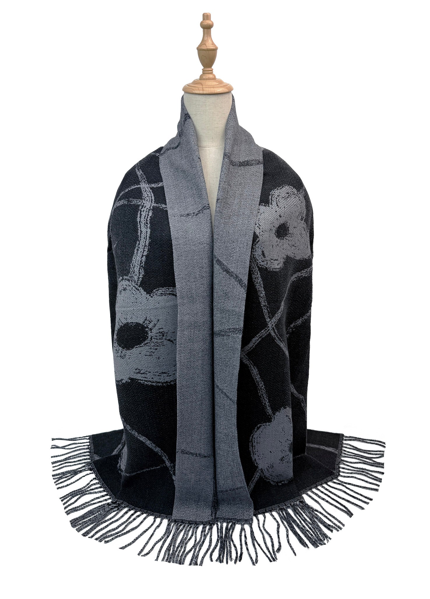 SF26120-432 Linear Bloom Print Scarf