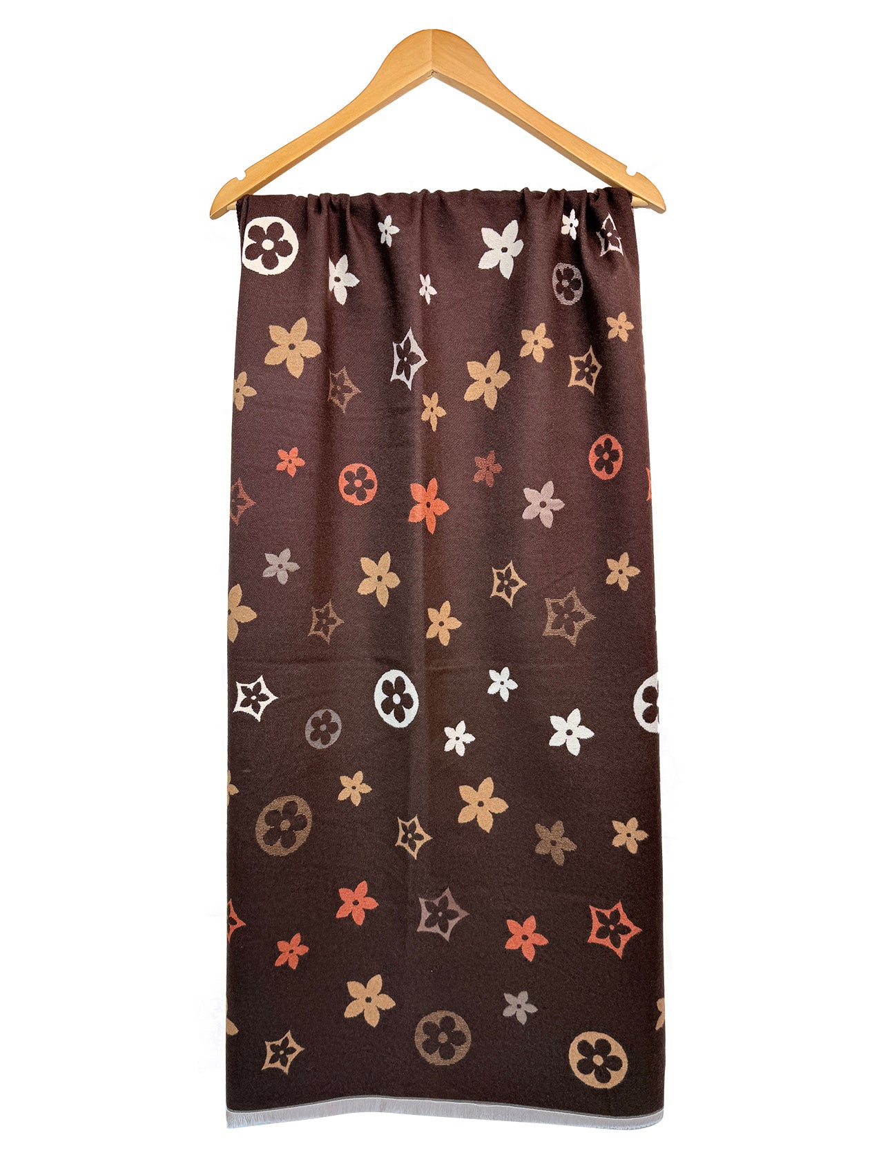 SF26125-403 Star Flower Monogram Print Scarf
