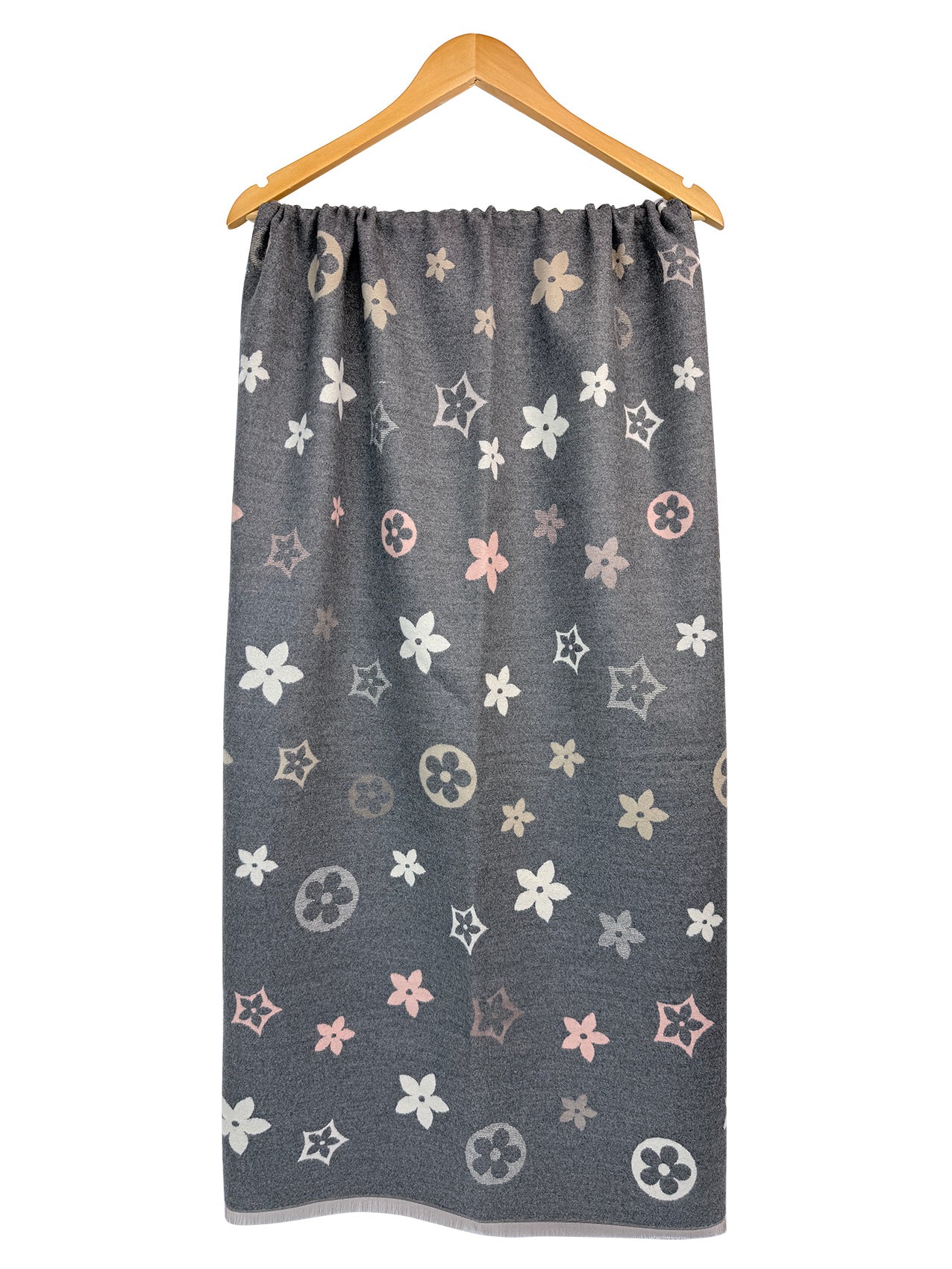 SF26125-403 Star Flower Monogram Print Scarf
