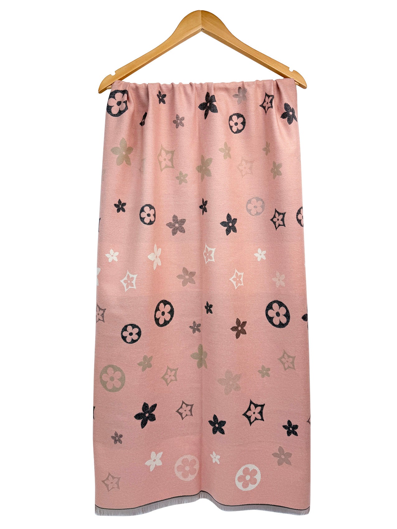 SF26125-403 Star Flower Monogram Print Scarf