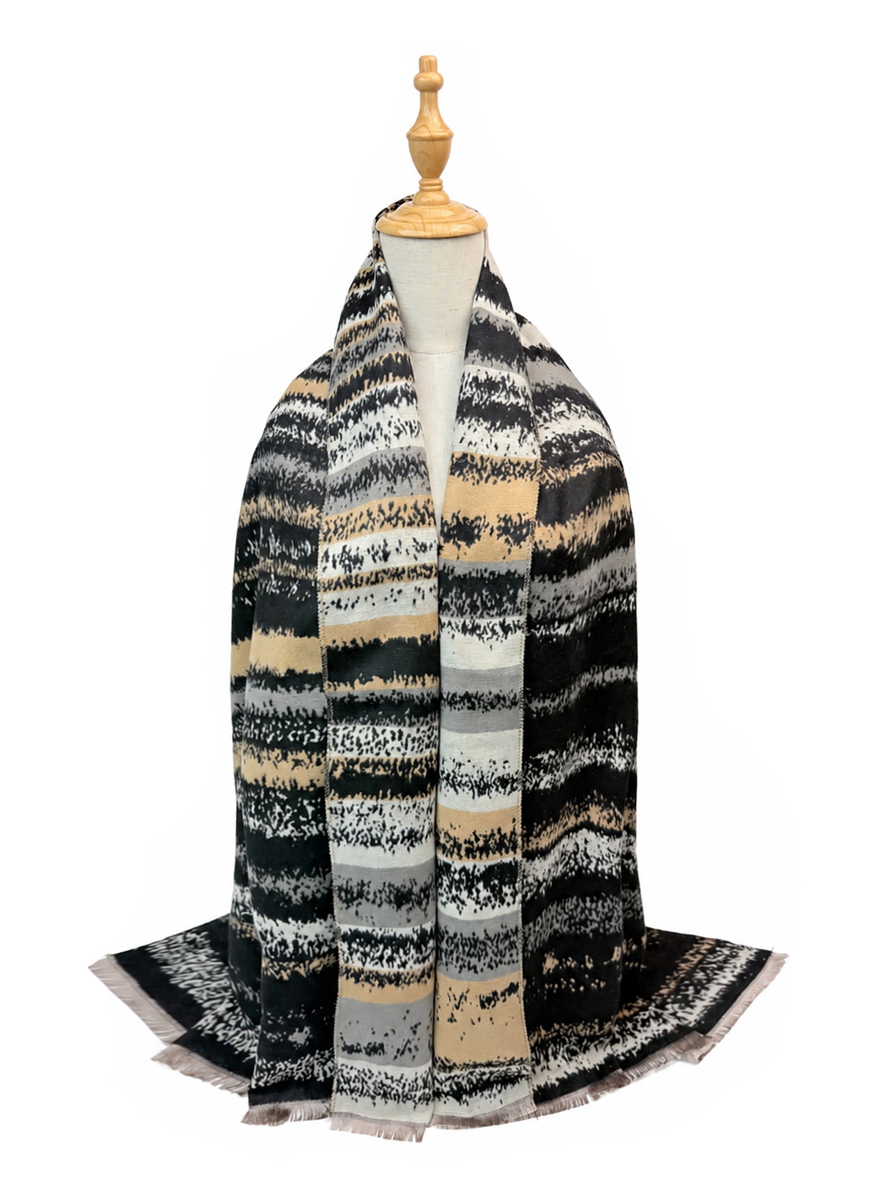 SF26125-438 Colourful Stripes Print Scarf