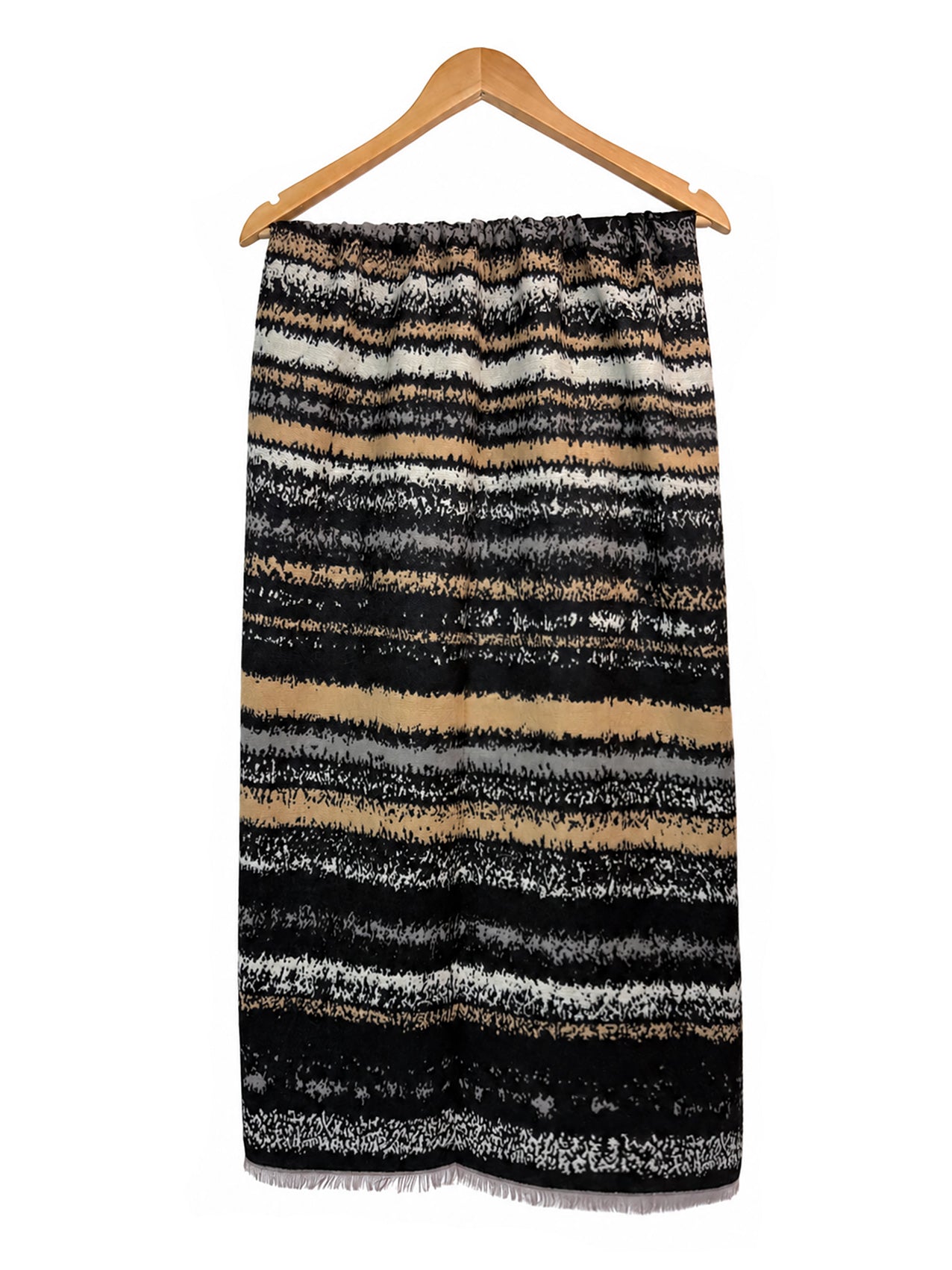 SF26125-438 Colourful Stripes Print Scarf