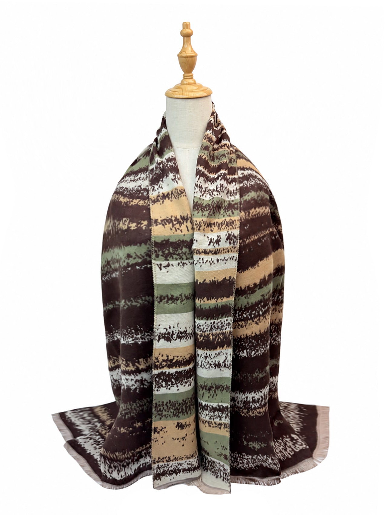 SF26125-438 Colourful Stripes Print Scarf