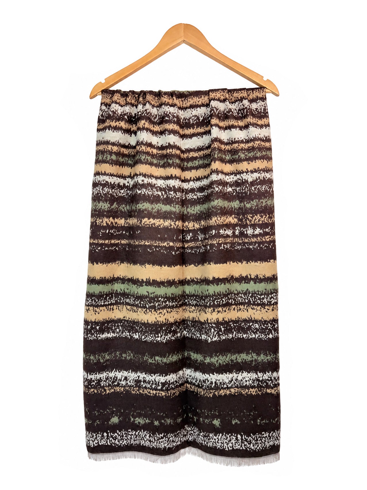 SF26125-438 Colourful Stripes Print Scarf