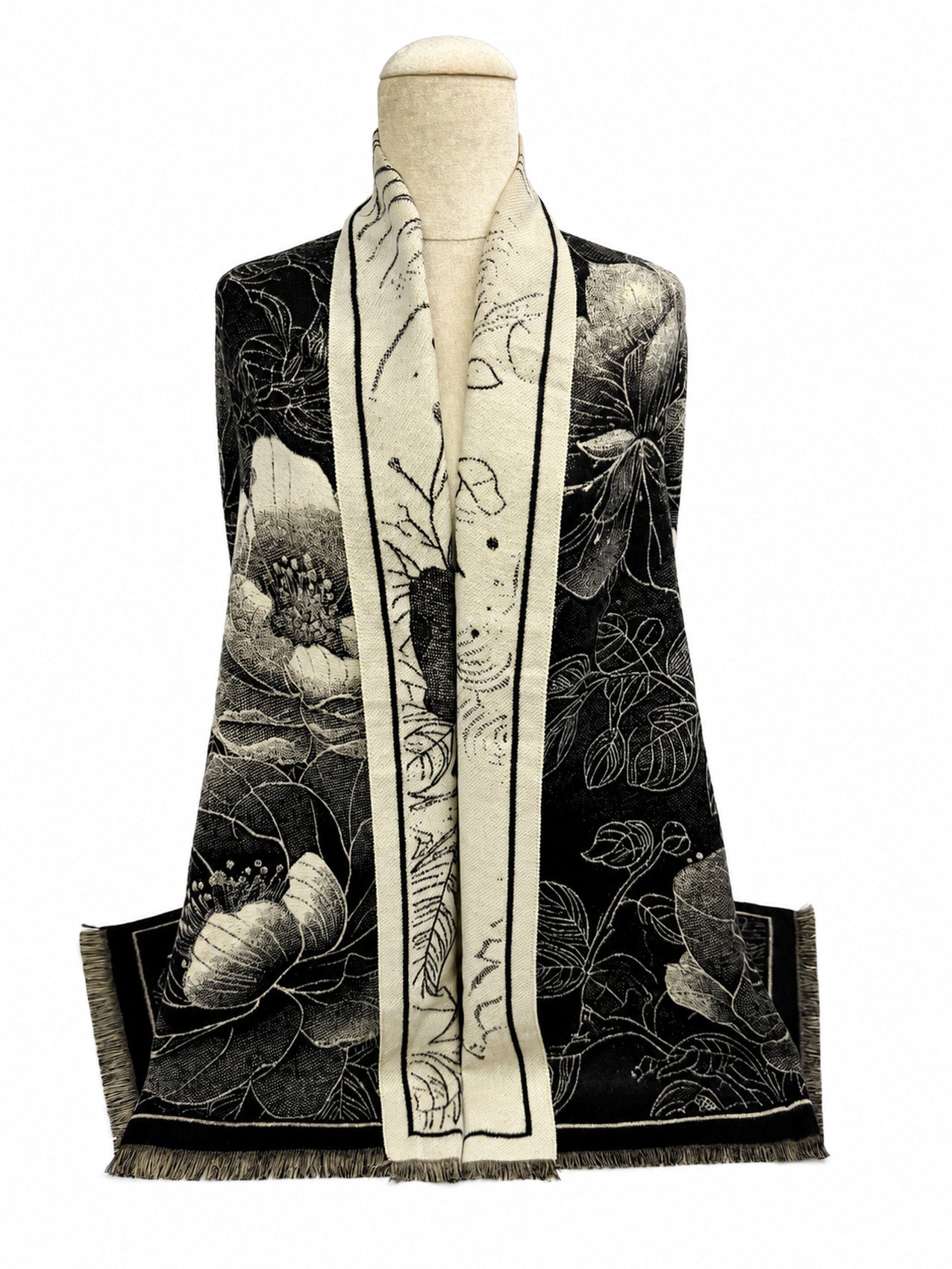 SF26125-439 Floral Print Reversible Scarf