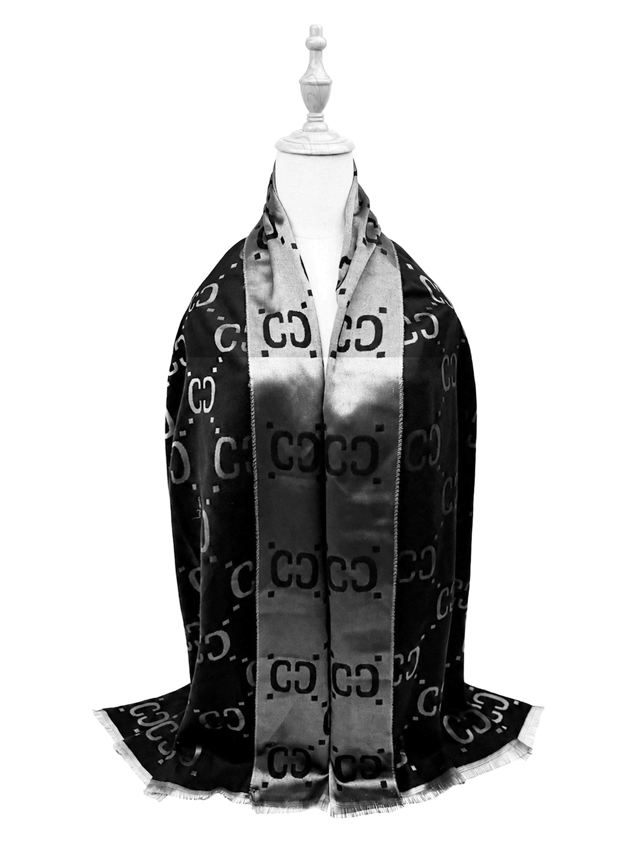 SF26130-402 Monogram Print Reversible Scarf