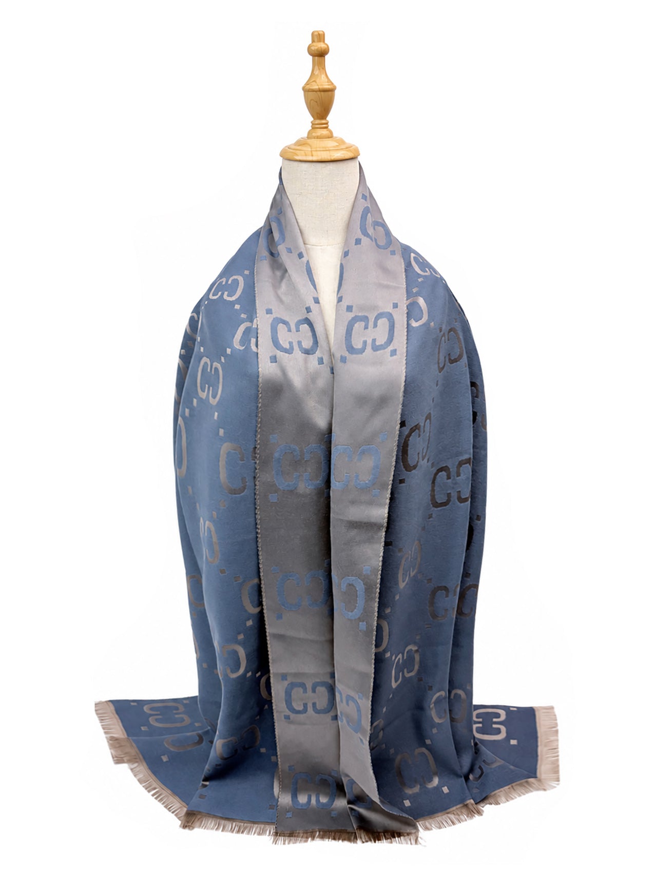 SF26130-402 Monogram Print Reversible Scarf