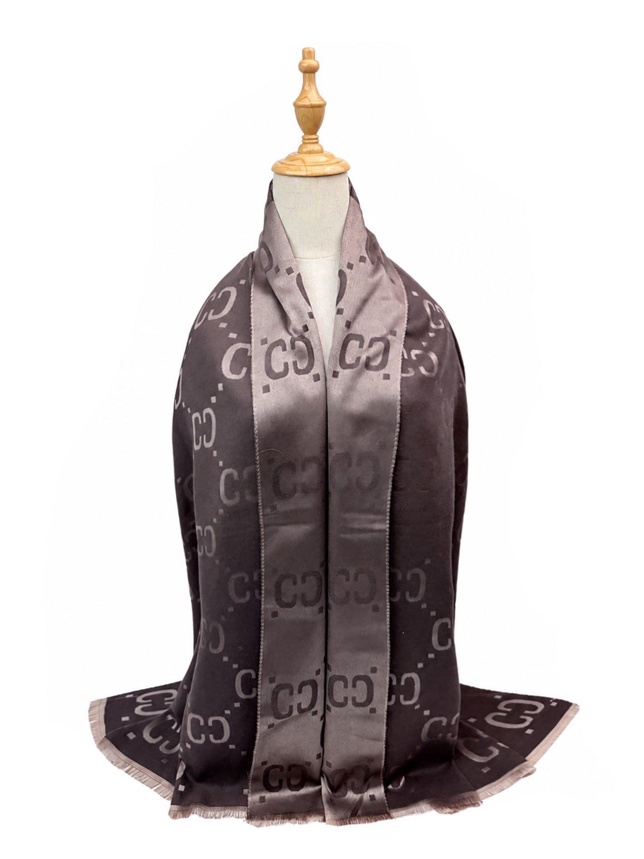 SF26130-402 Monogram Print Reversible Scarf
