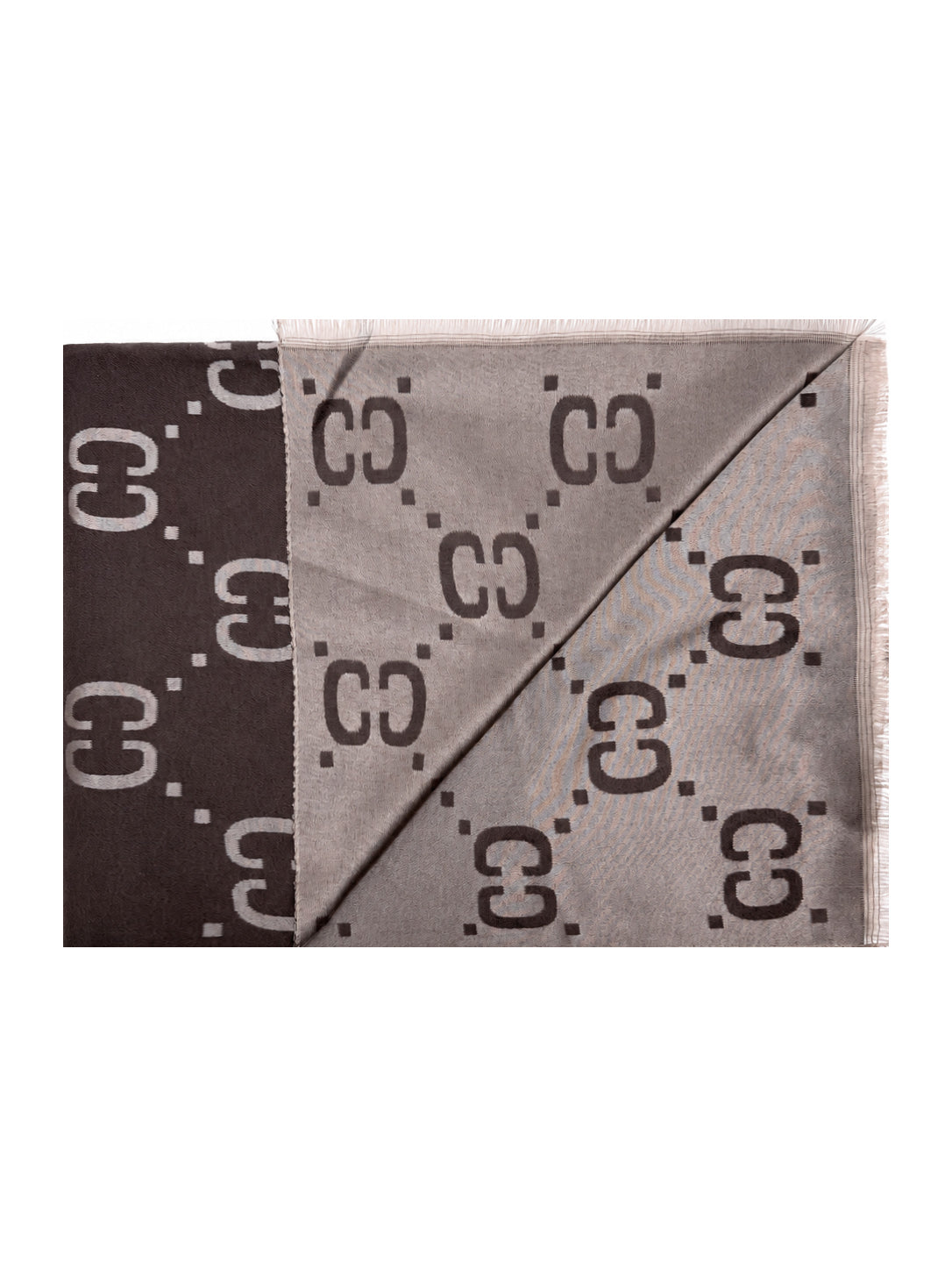 SF26130-402 Monogram Print Reversible Scarf
