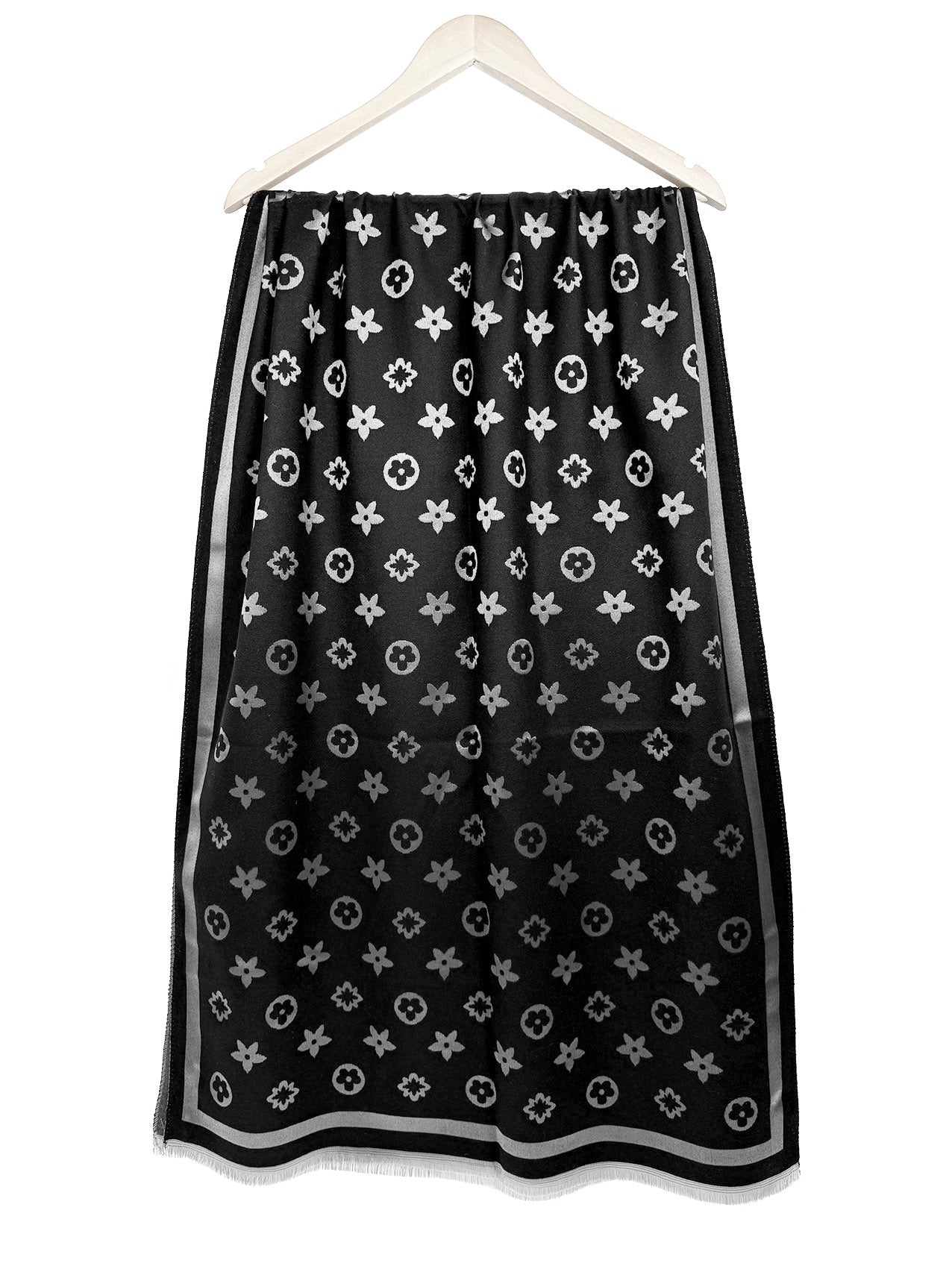SF26130-437 Monogram Star Flower Print Scarf