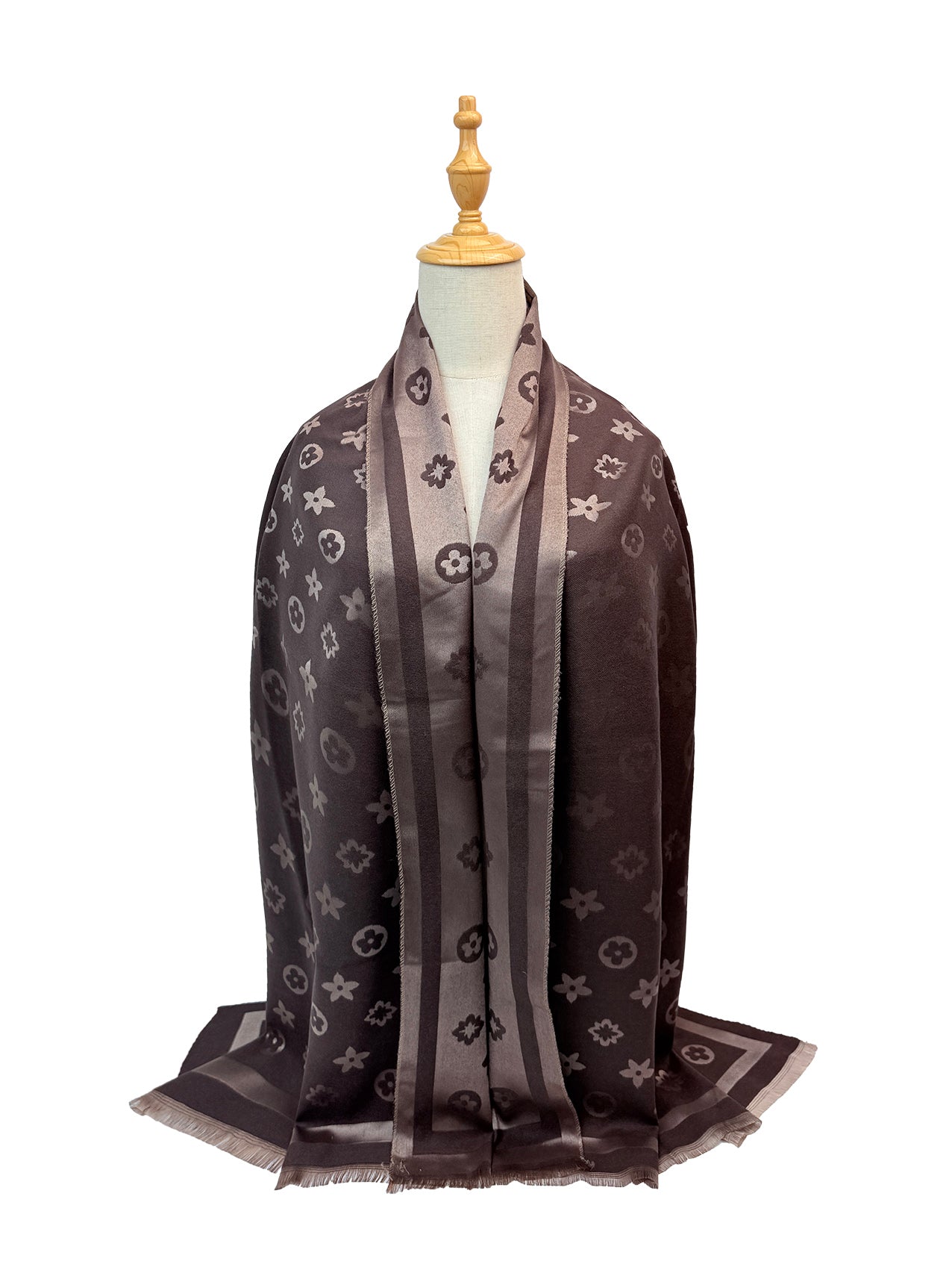 SF26130-437 Monogram Star Flower Print Scarf