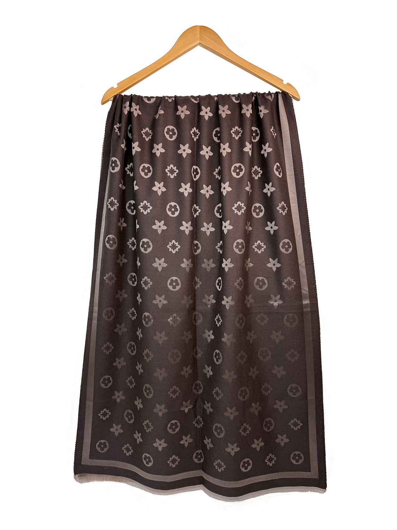 SF26130-437 Monogram Star Flower Print Scarf