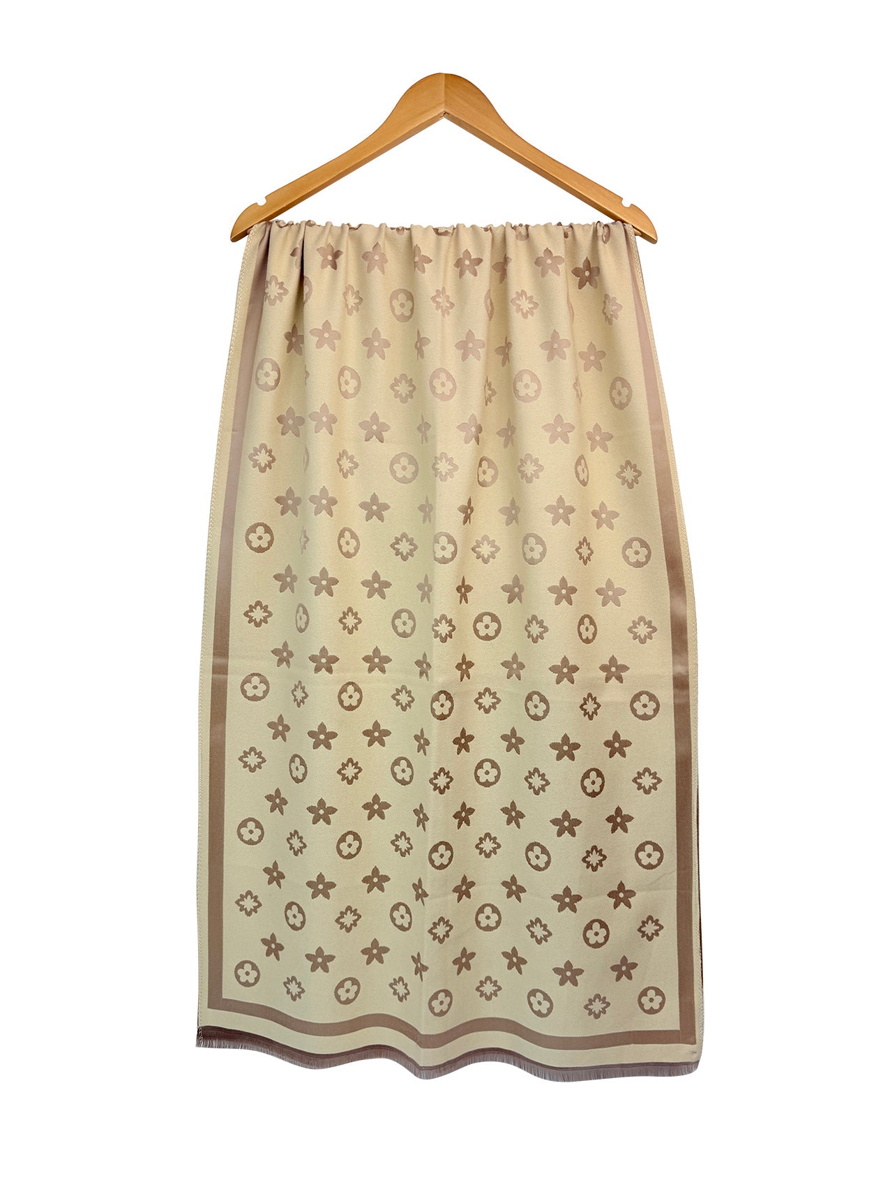 SF26130-437 Monogram Star Flower Print Scarf