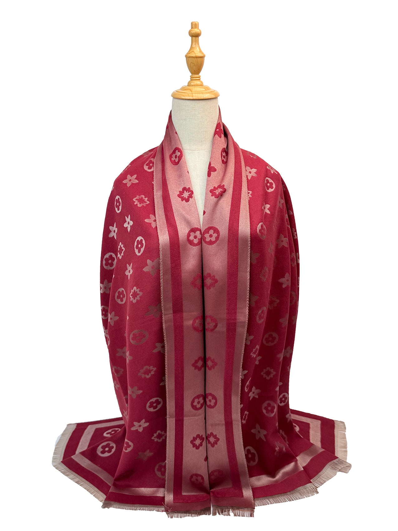 SF26130-437 Monogram Star Flower Print Scarf