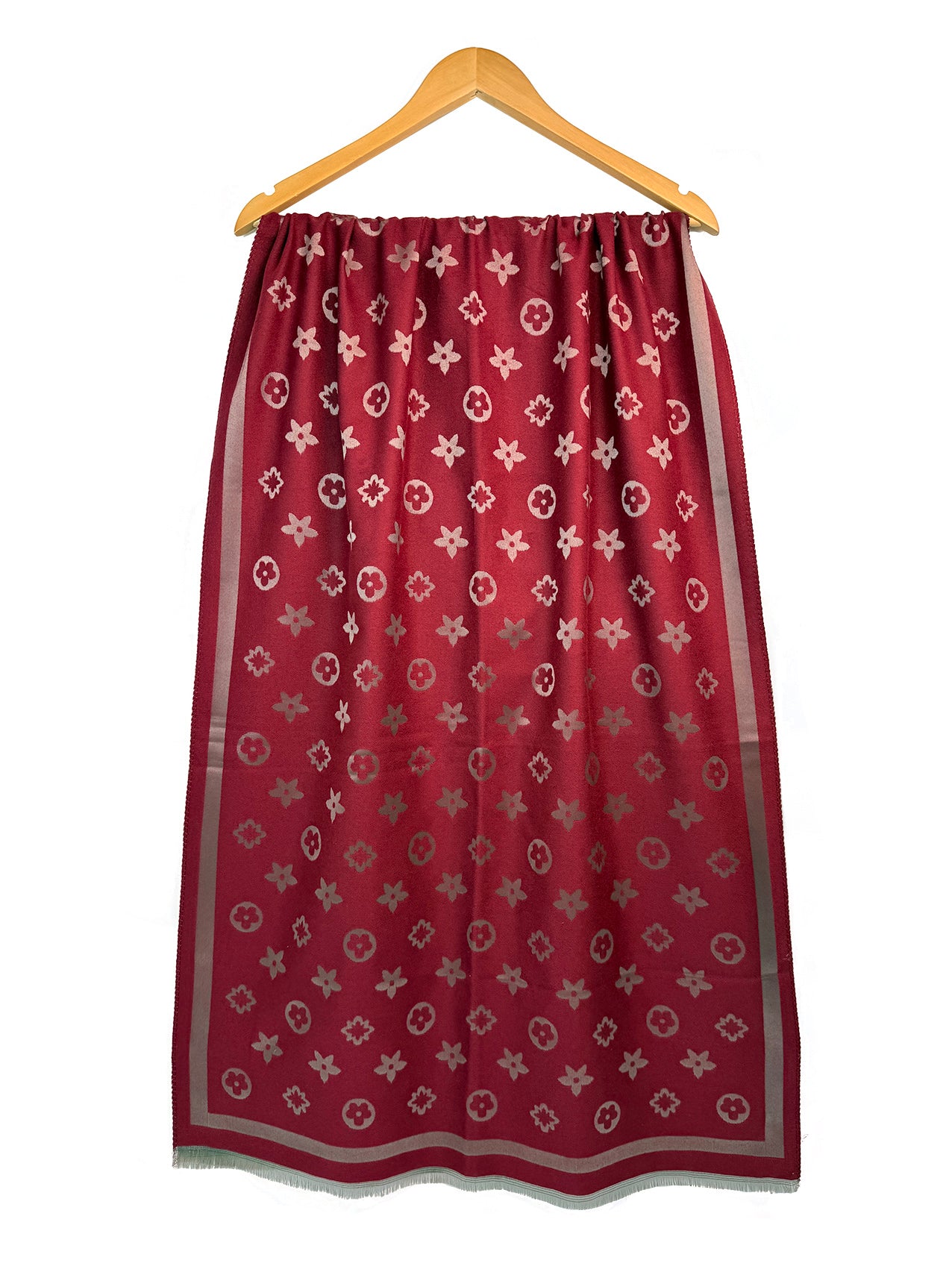 SF26130-437 Monogram Star Flower Print Scarf