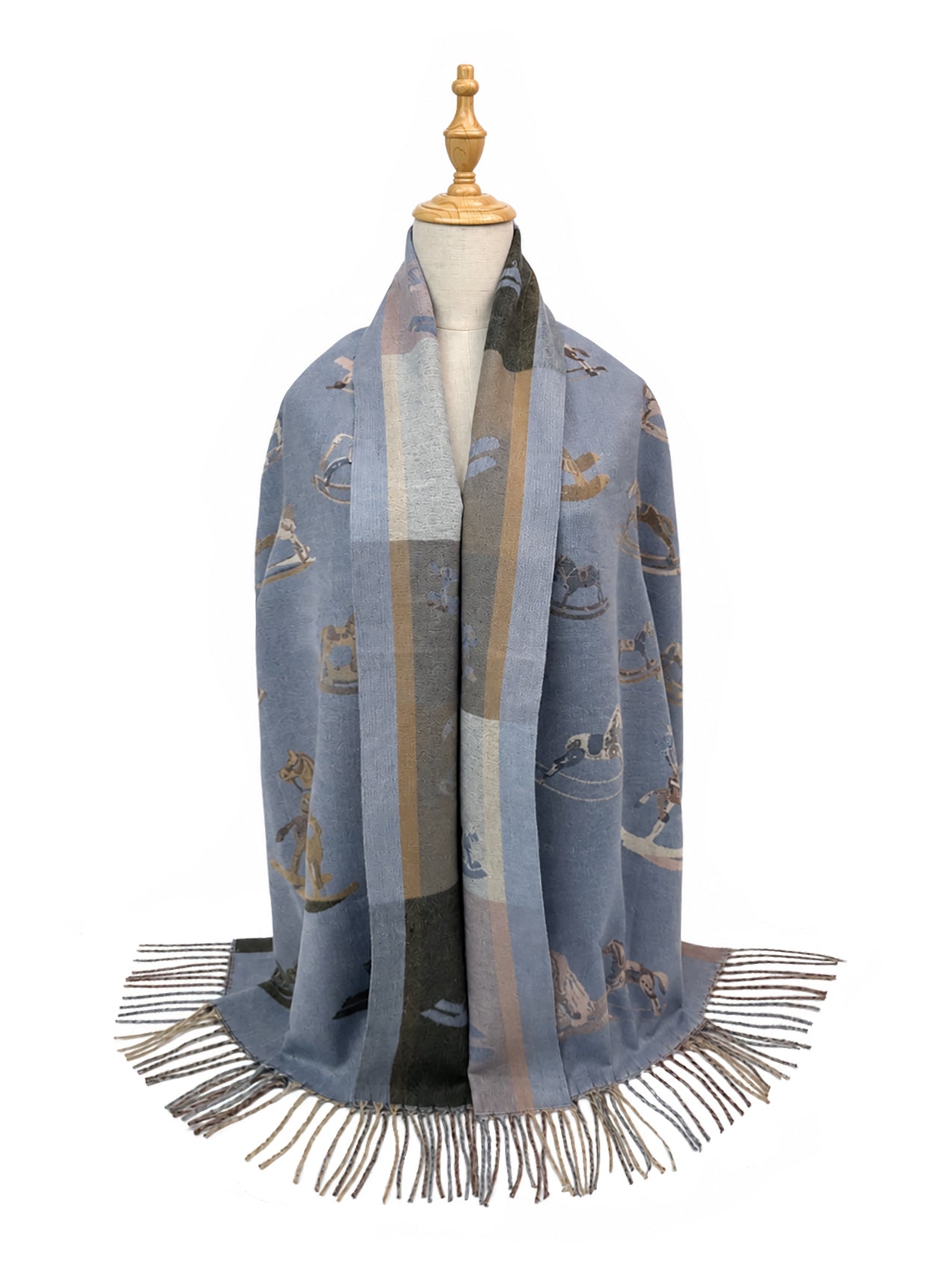SF26138-421 Horse Print Reversible Scarf
