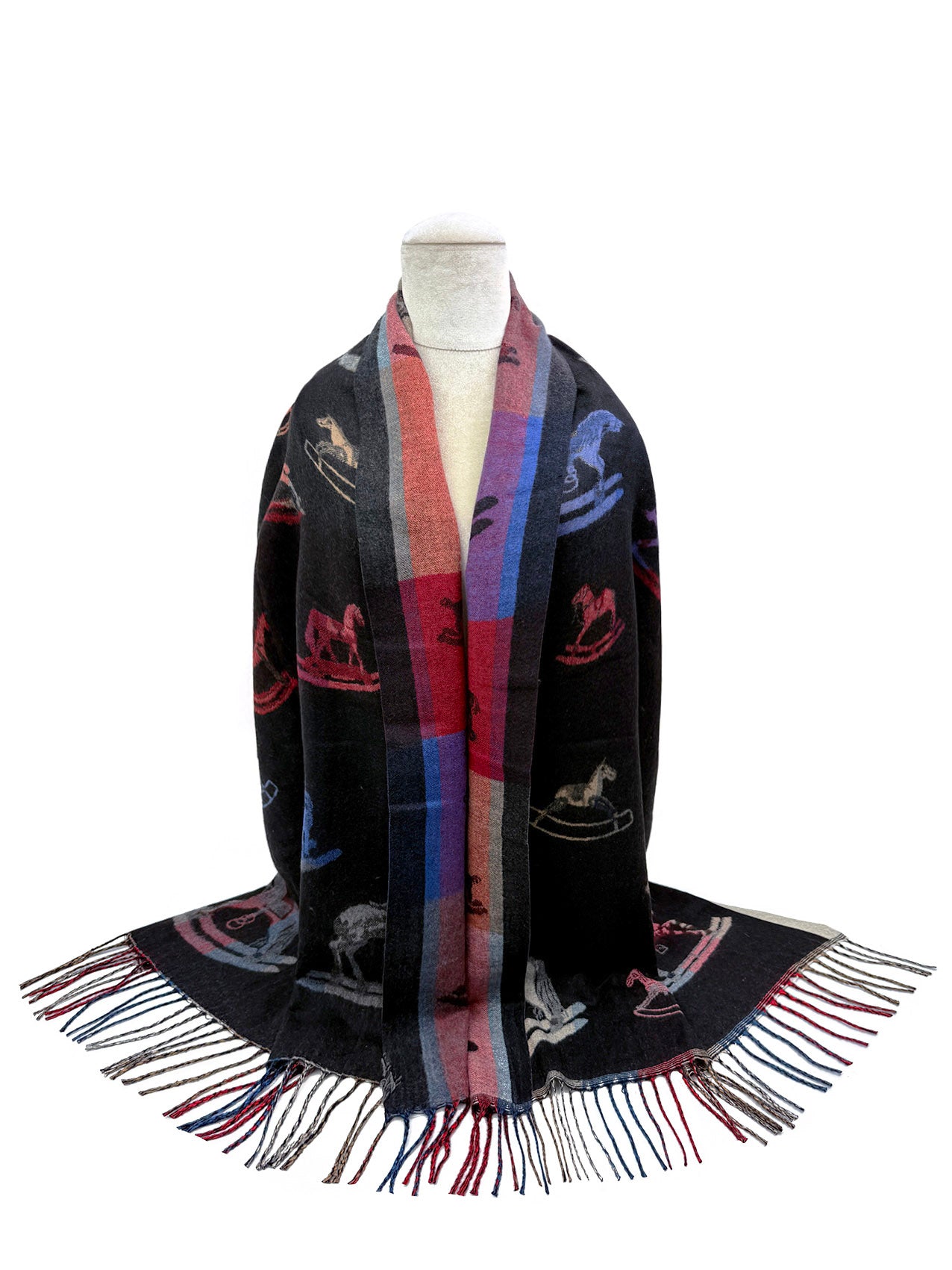SF26138-421 Horse Print Reversible Scarf
