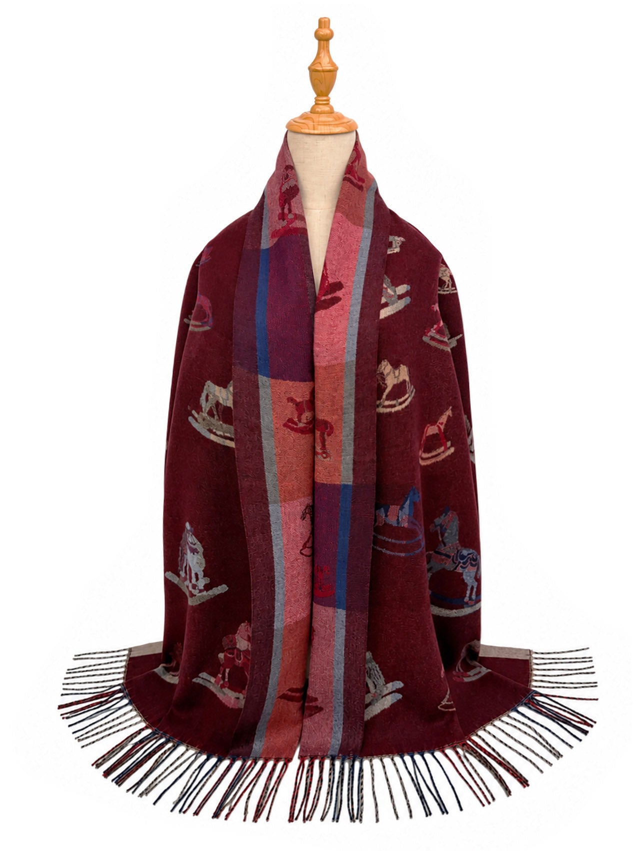 SF26138-421 Horse Print Reversible Scarf