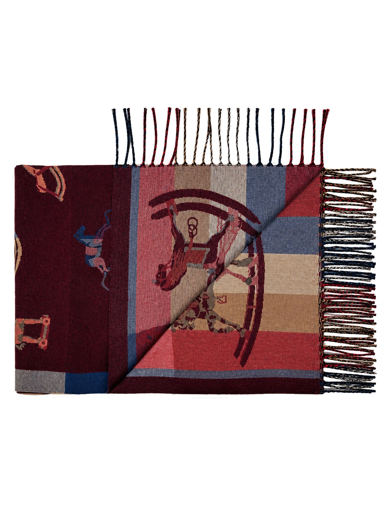 SF26138-421 Horse Print Reversible Scarf