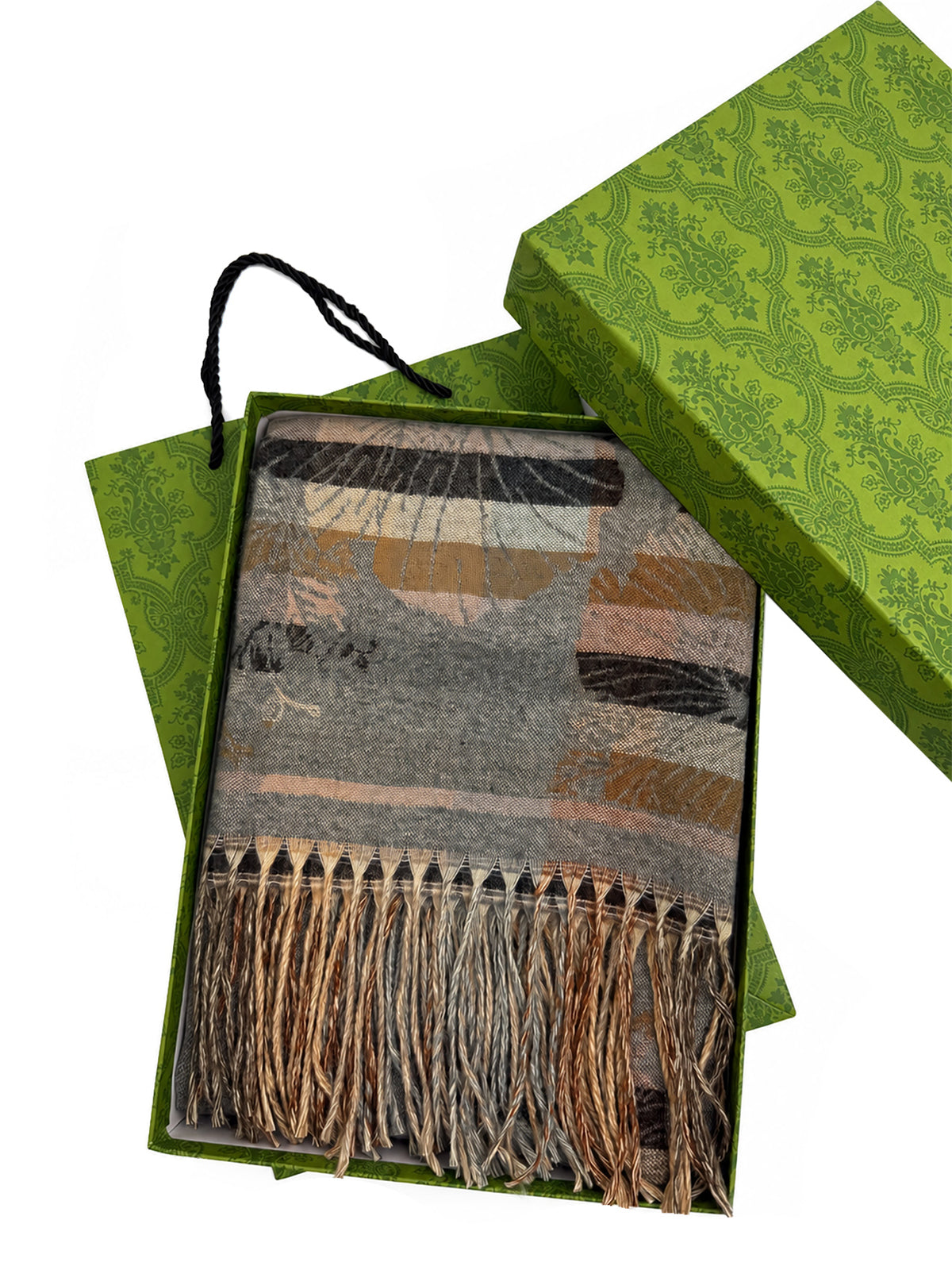SF26140-400 Stripey Floral Print Scarf