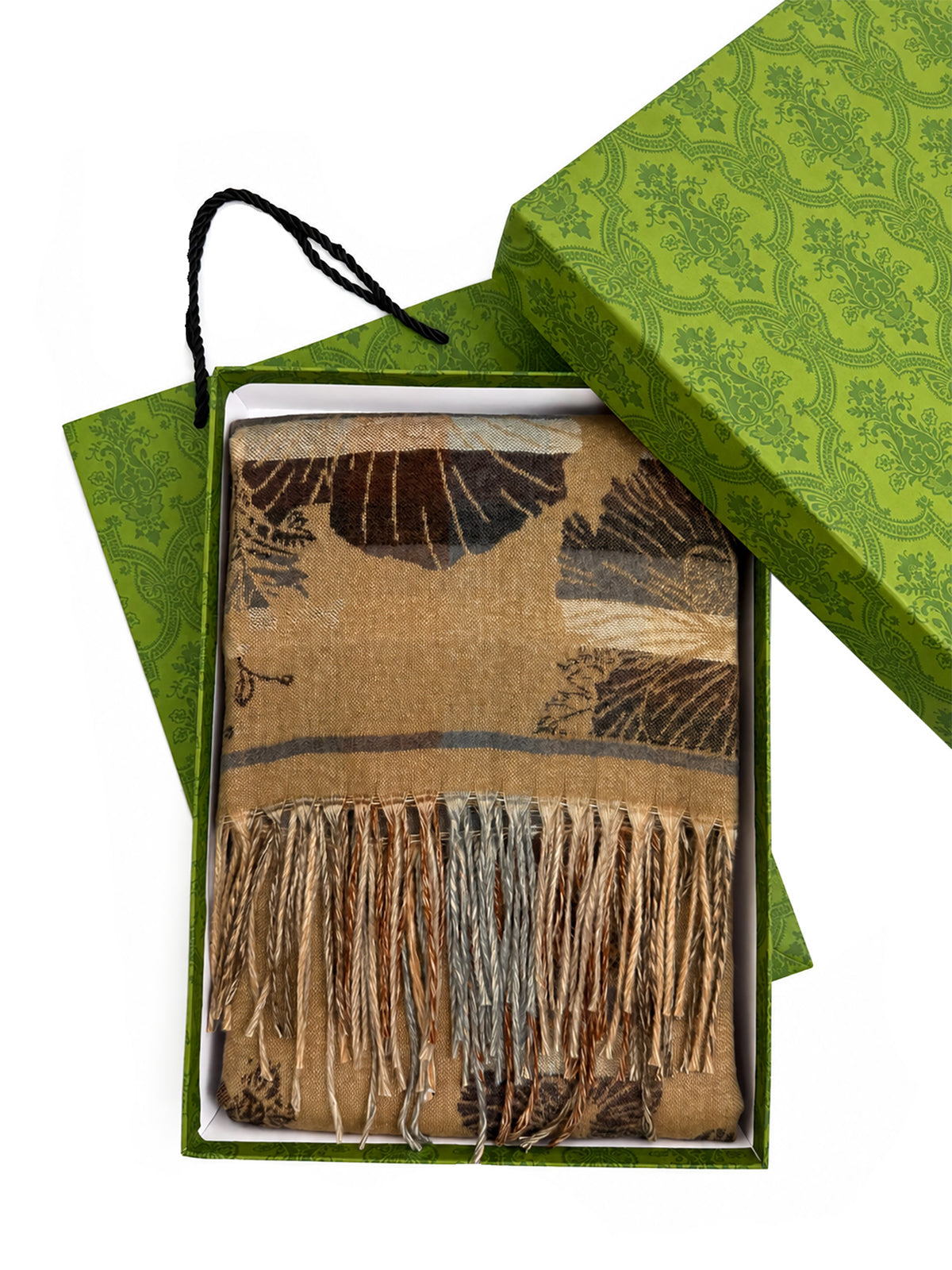 SF26140-400 Stripey Floral Print Scarf