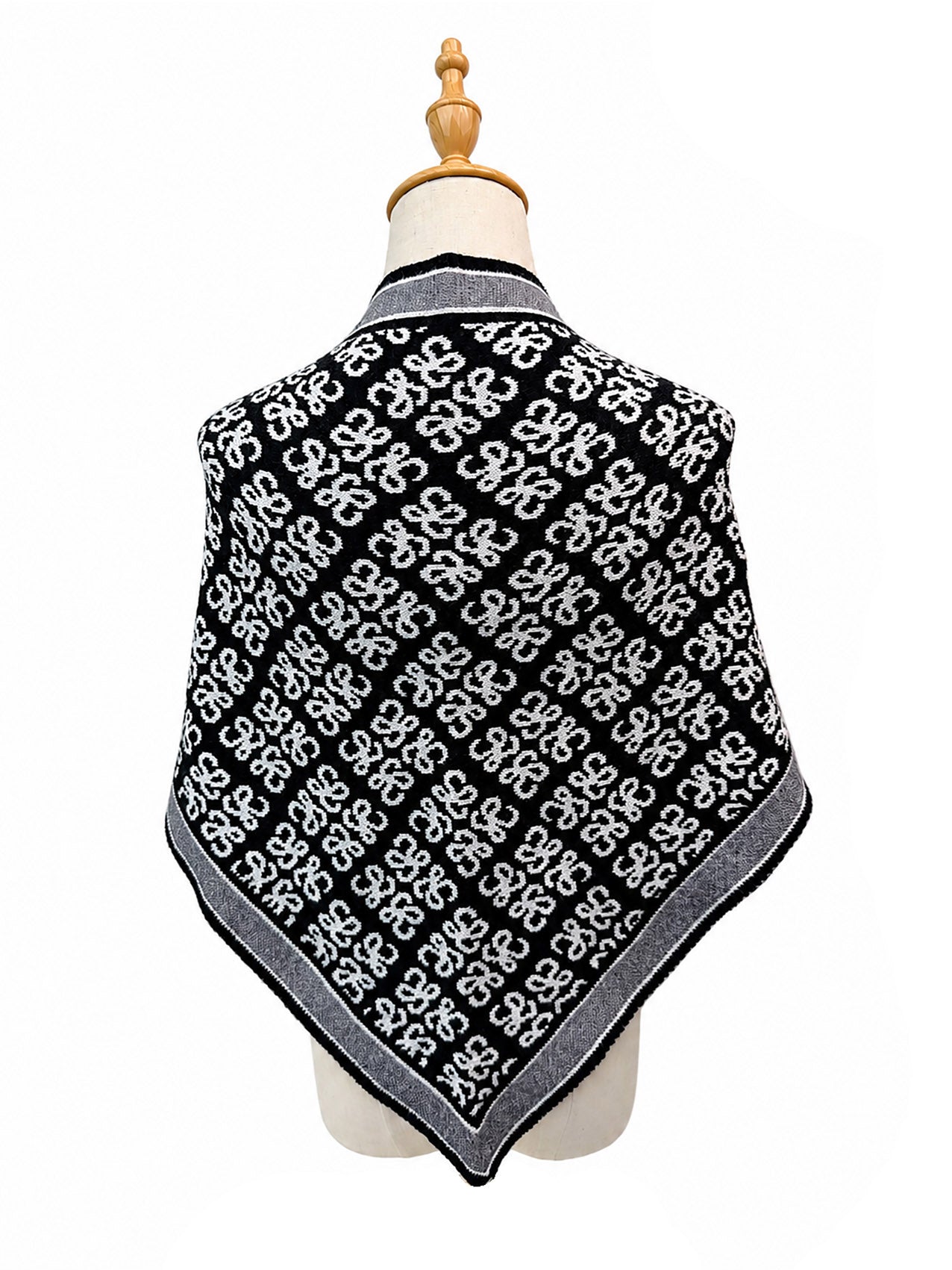 SF26145-435 Ditsy Clover Print Triangle Scarf