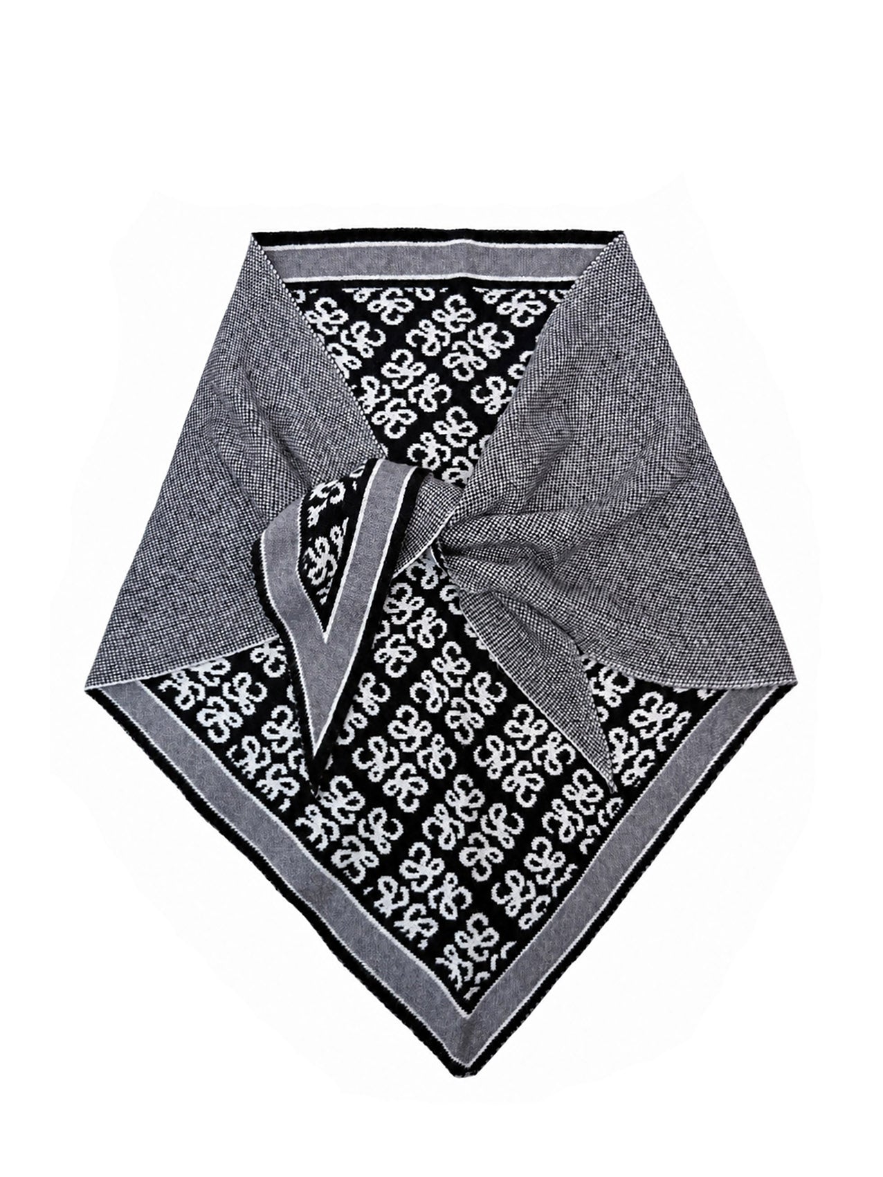 SF26145-435 Ditsy Clover Print Triangle Scarf