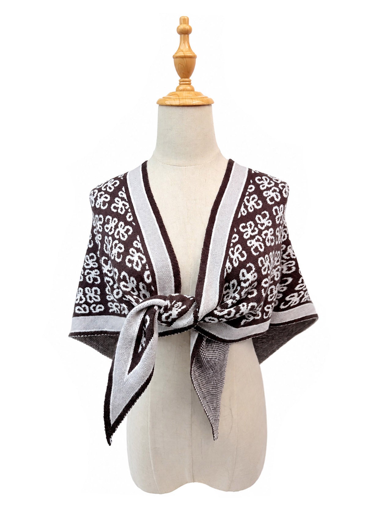SF26145-435 Ditsy Clover Print Triangle Scarf