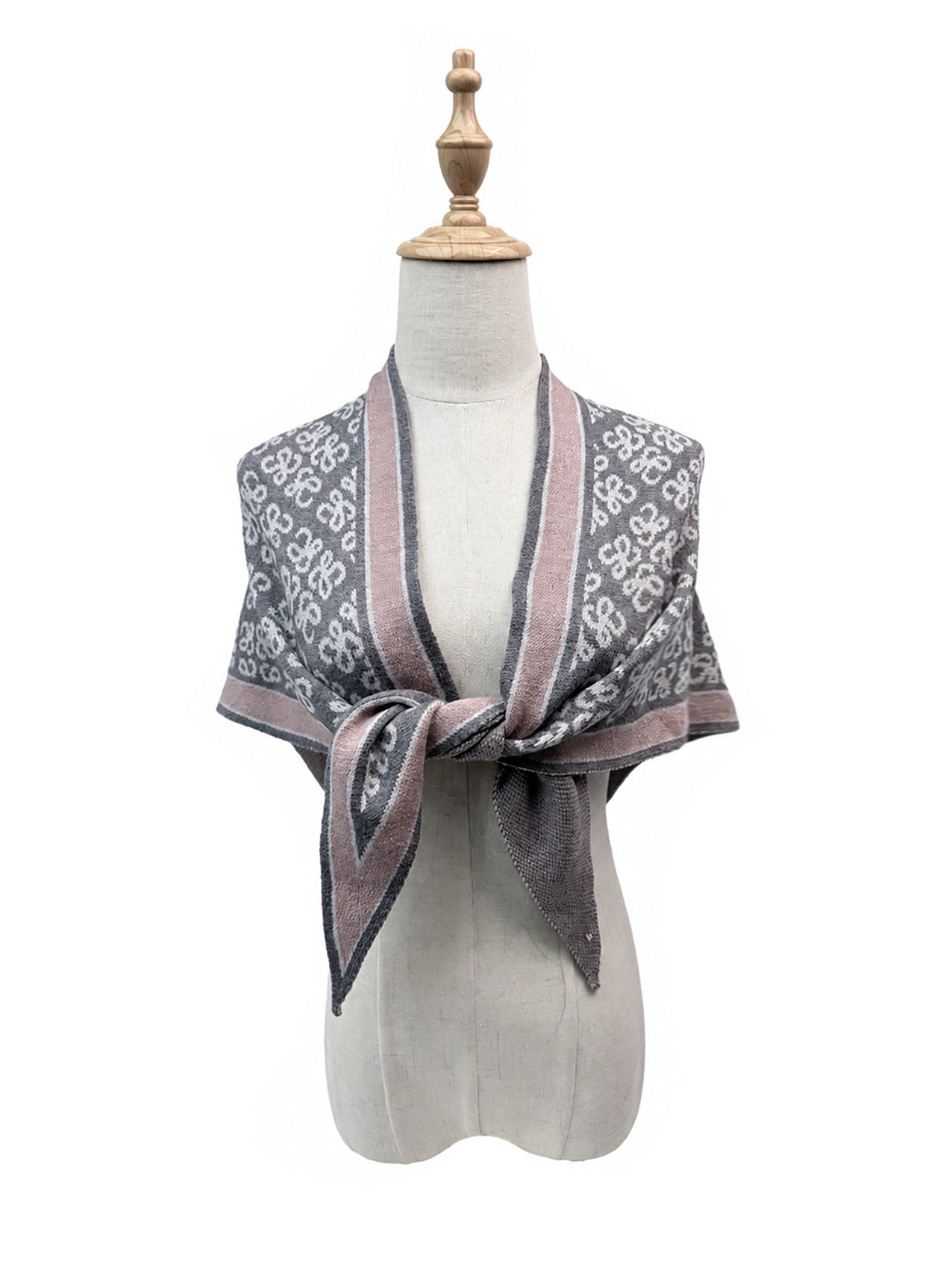 SF26145-435 Ditsy Clover Print Triangle Scarf