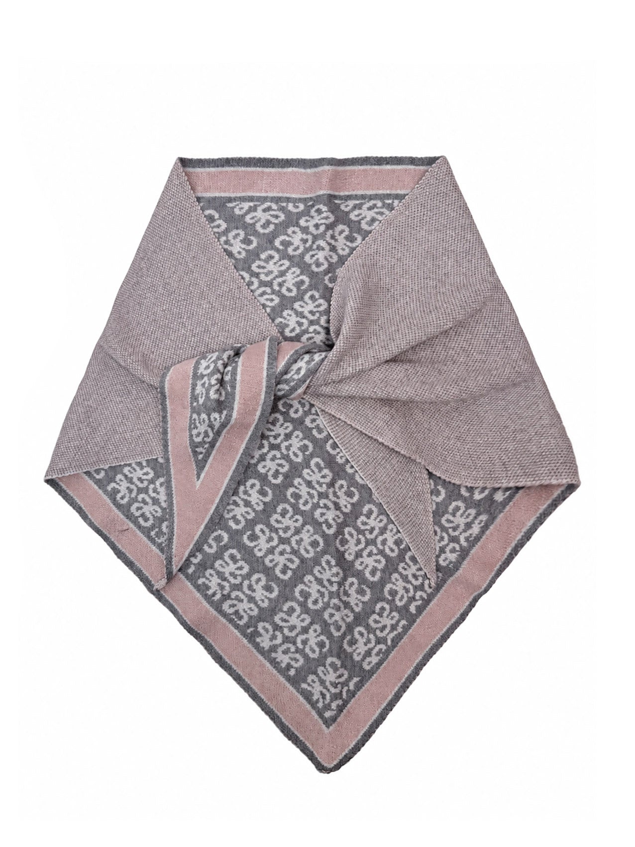 SF26145-435 Ditsy Clover Print Triangle Scarf