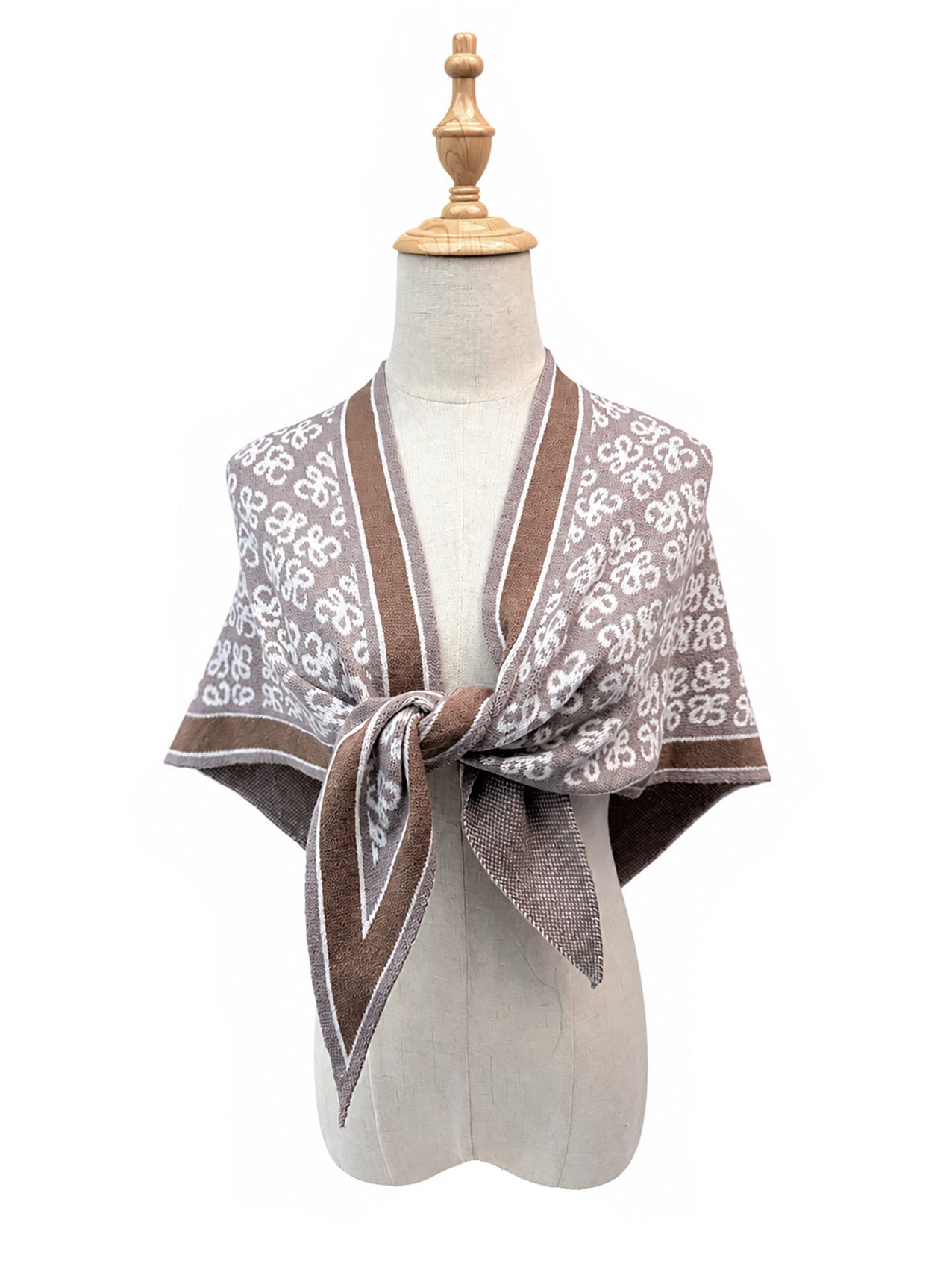 SF26145-435 Ditsy Clover Print Triangle Scarf