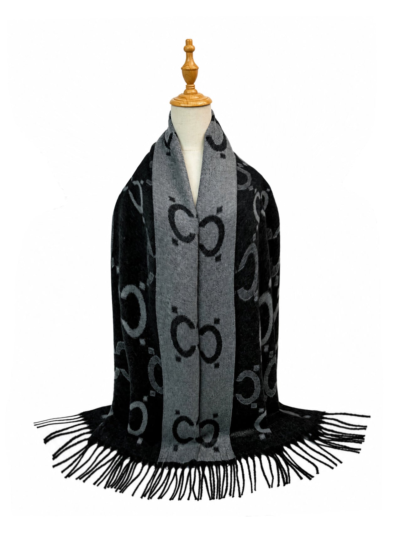 SF26150-433 Monogram Chain Print Scarf