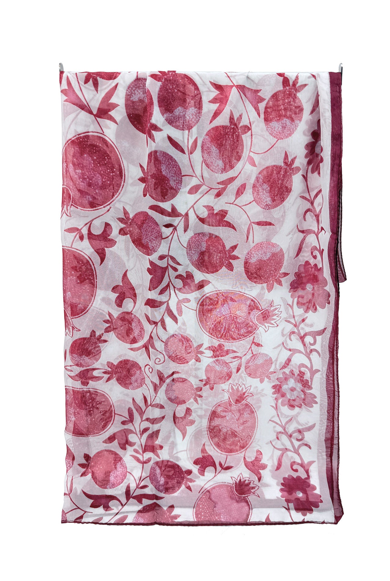 SF2633-365 Pomegranate Print Chiffon Scarf