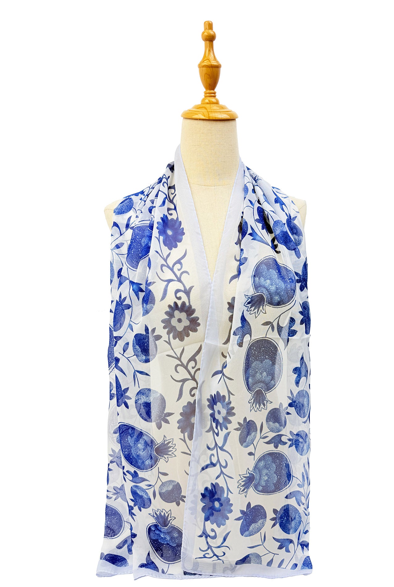 SF2633-365 Pomegranate Print Chiffon Scarf