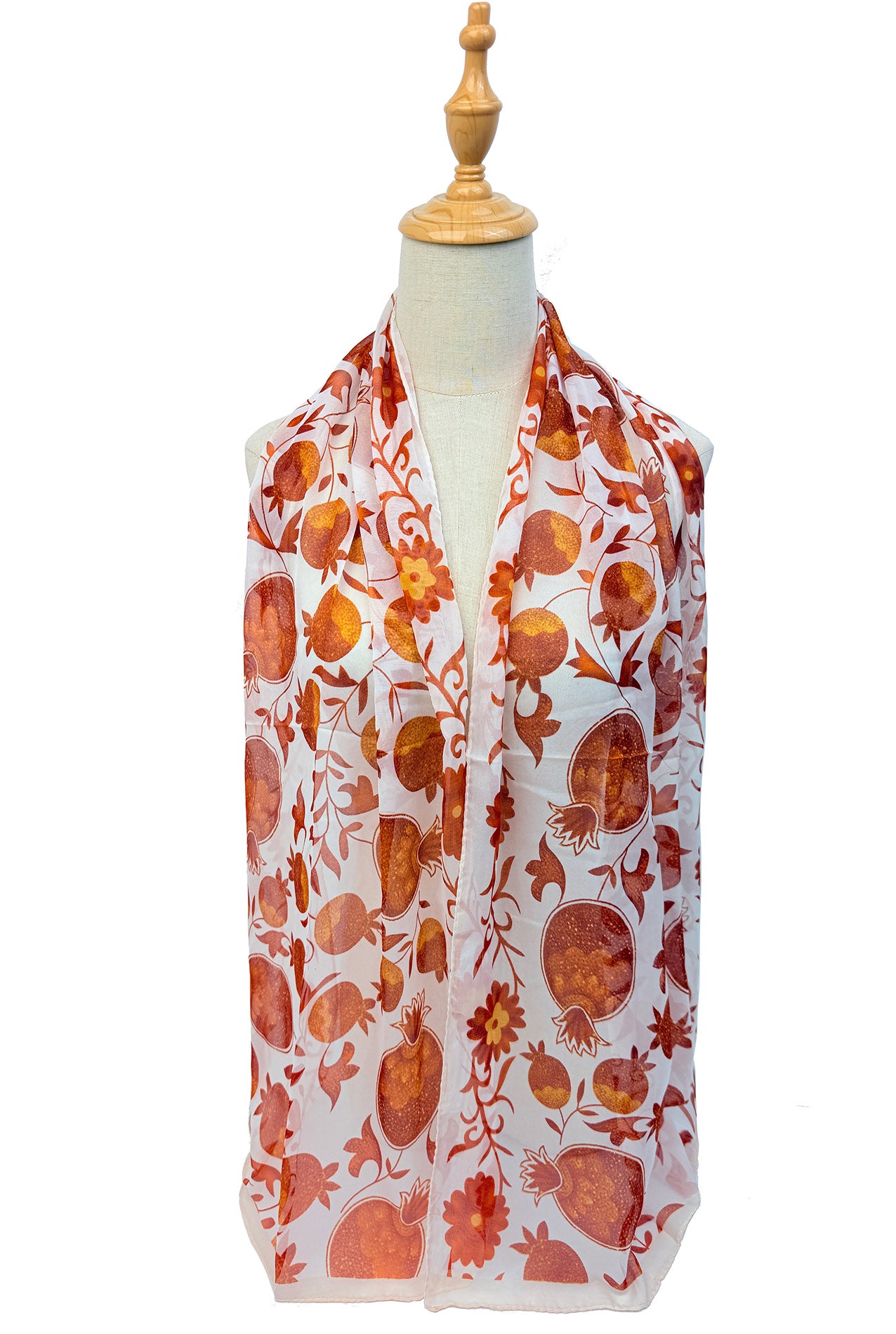 SF2633-365 Pomegranate Print Chiffon Scarf
