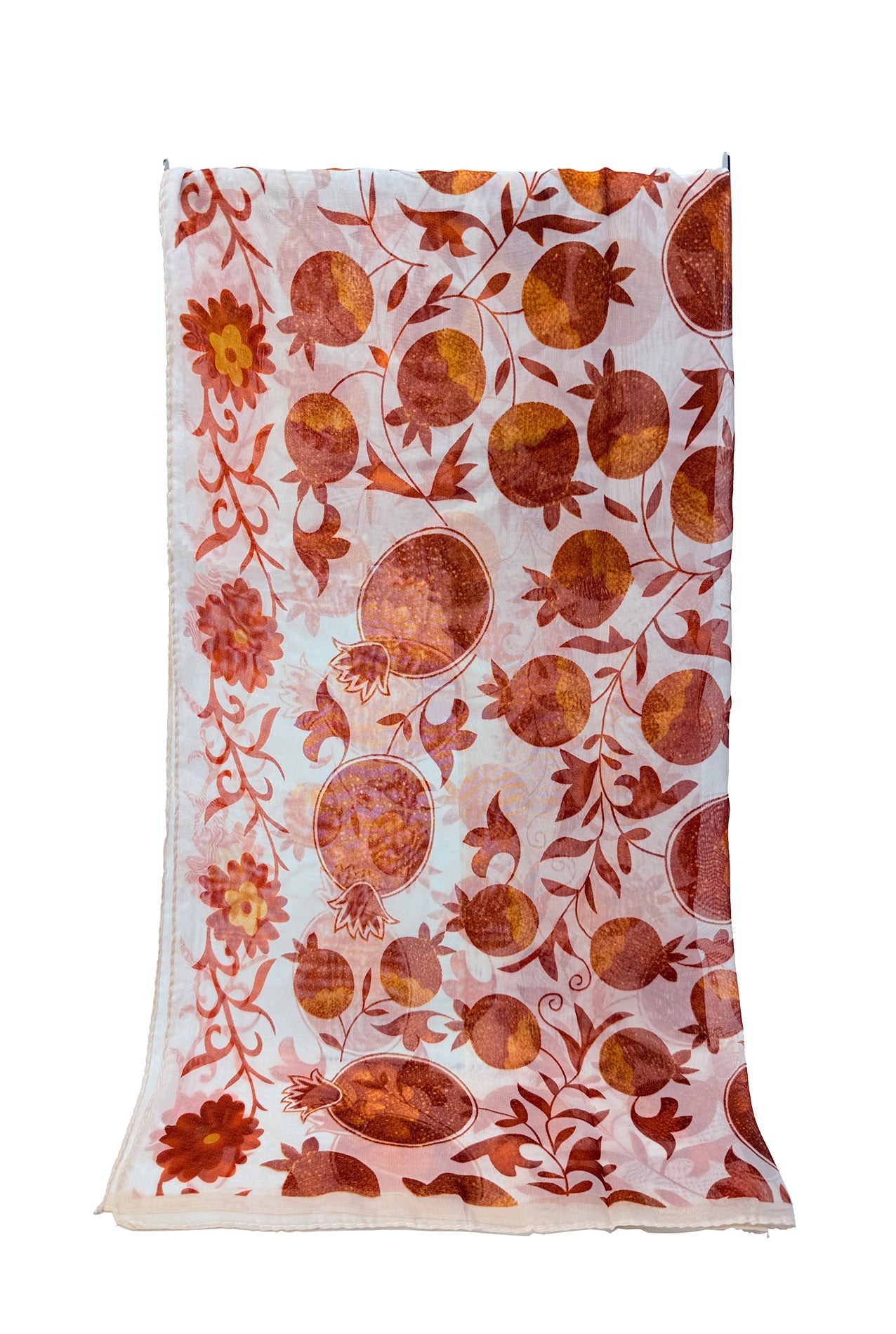 SF2633-365 Pomegranate Print Chiffon Scarf
