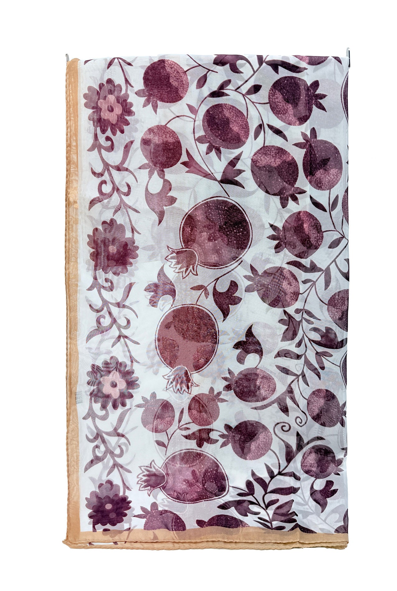SF2633-365 Pomegranate Print Chiffon Scarf