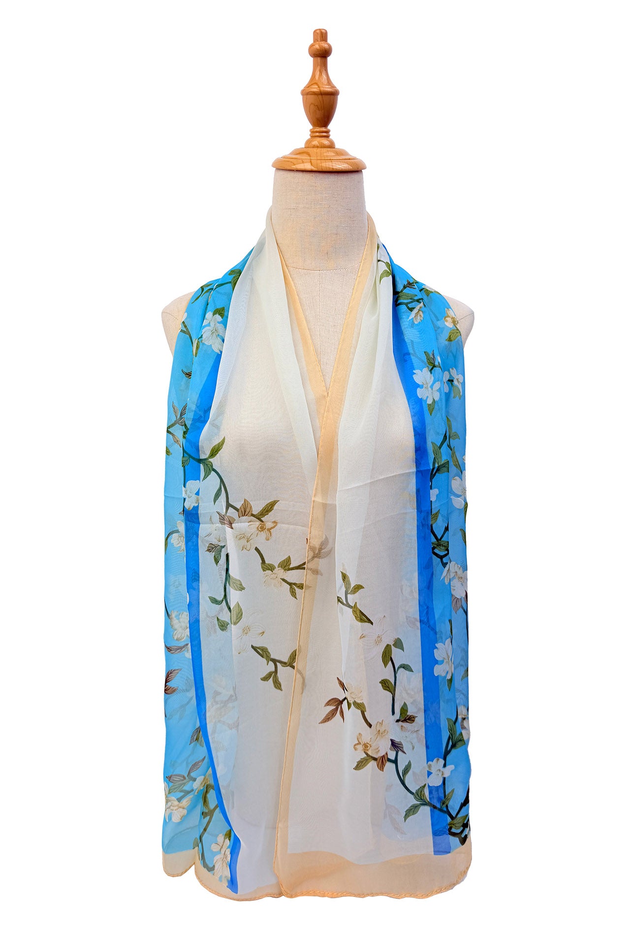 SF2633-366 Cute Floral Chiffon Scarf