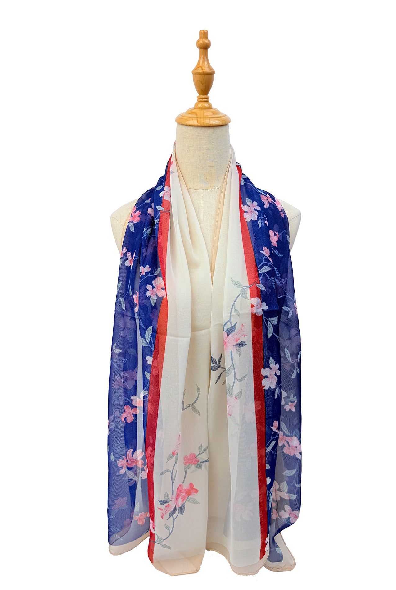 SF2633-366 Cute Floral Chiffon Scarf