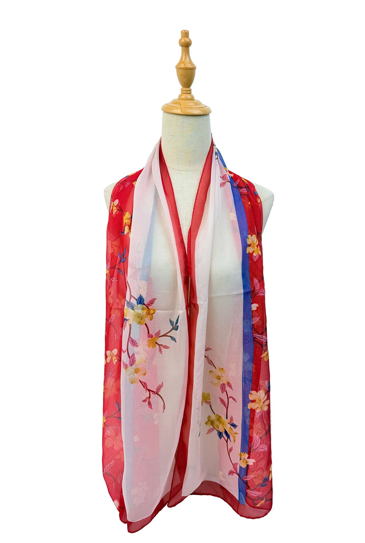 SF2633-366 Cute Floral Chiffon Scarf