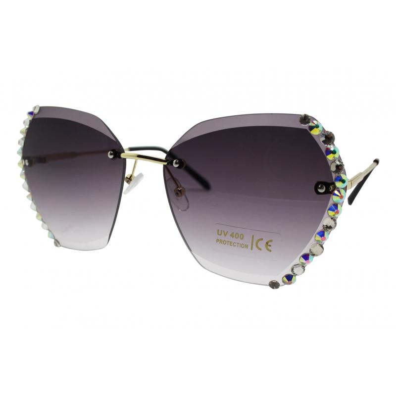 SG2195-297 Ladies Diamante Rimless Sunglasses