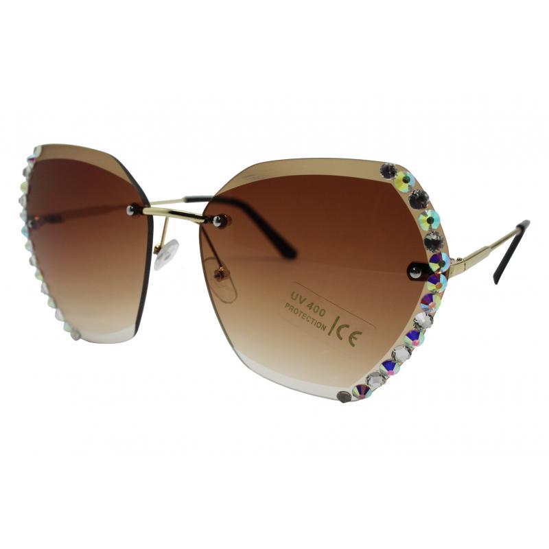 SG2195-297 Ladies Diamante Rimless Sunglasses