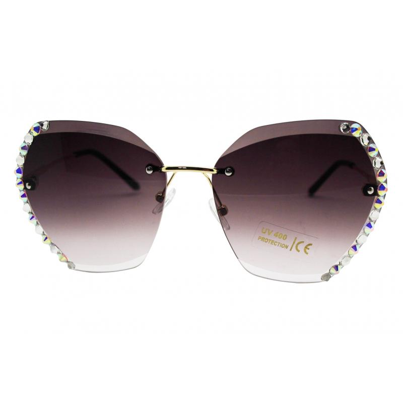 SG2195-297 Ladies Diamante Rimless Sunglasses