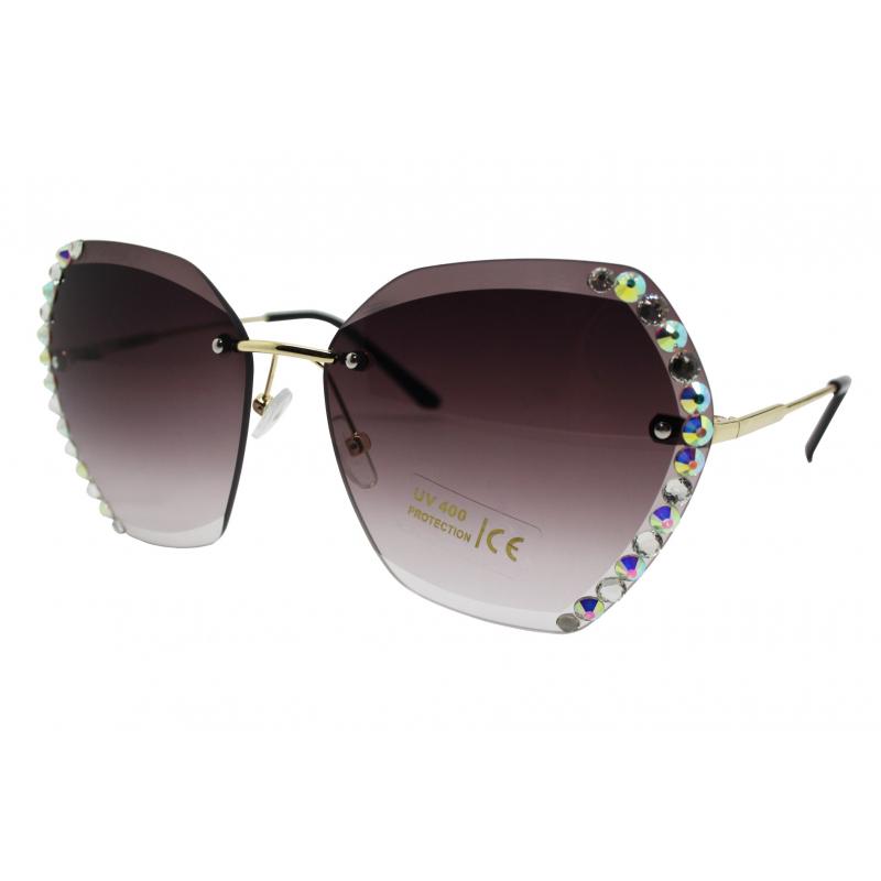 SG2195-297 Ladies Diamante Rimless Sunglasses