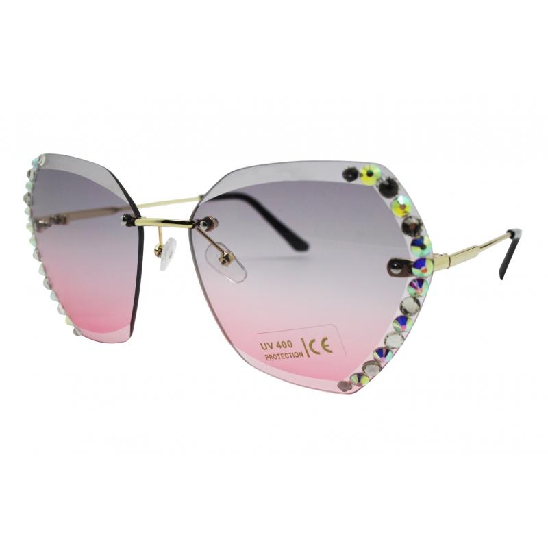 SG2195-297 Ladies Diamante Rimless Sunglasses