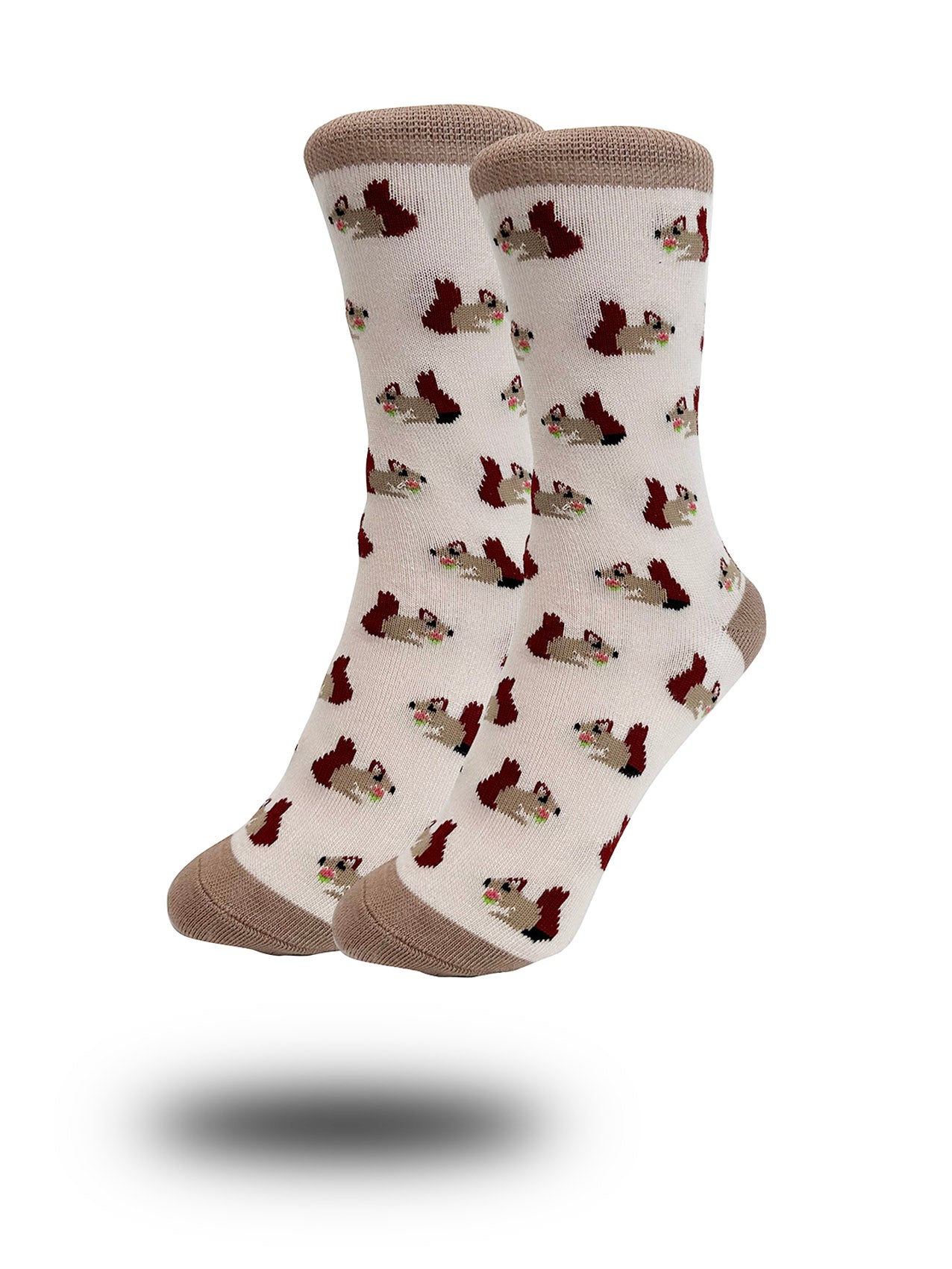 SK-10 Cute Squirrel Print Bamboo Socks